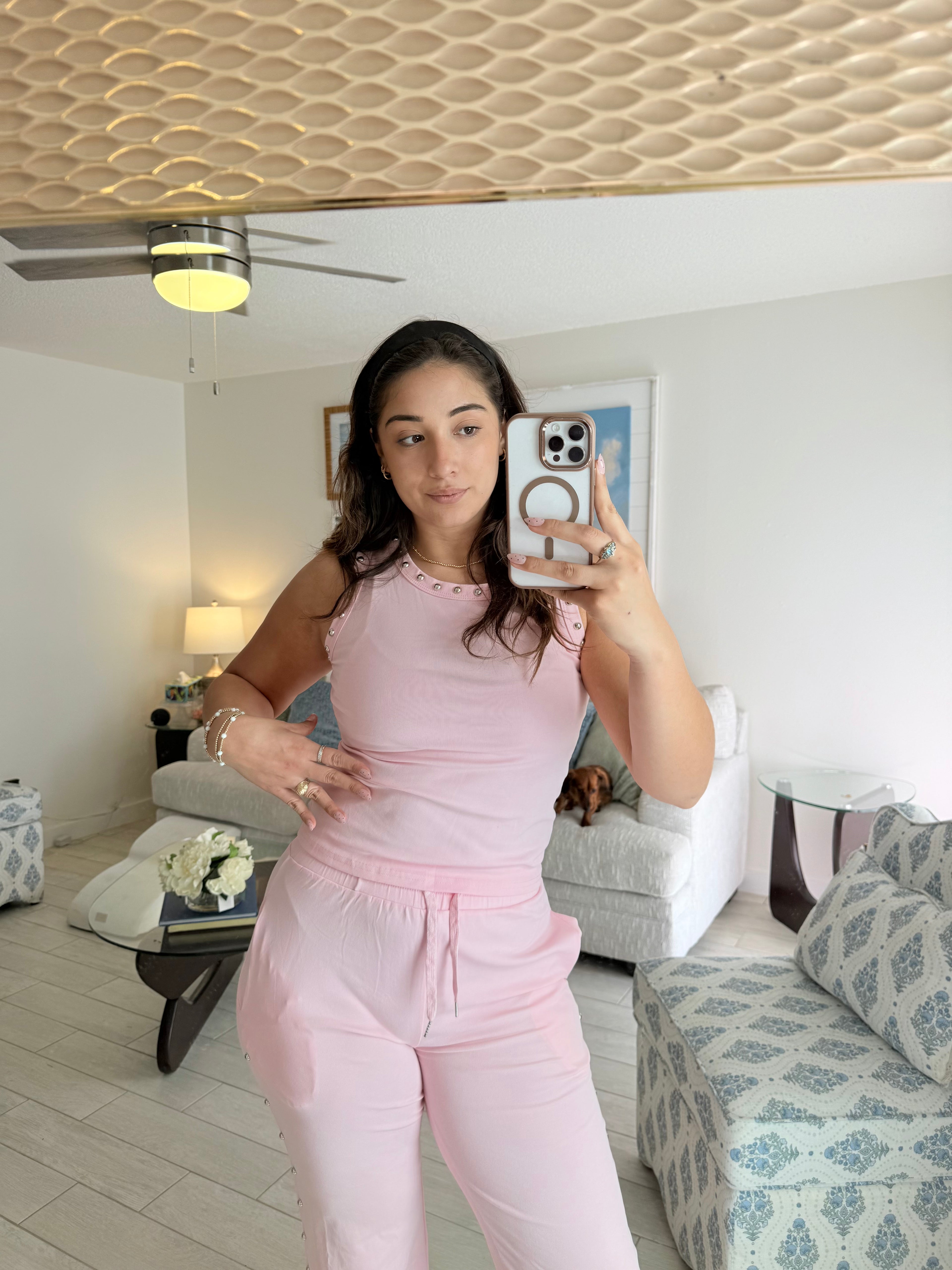 Lounge pant set w/ studs