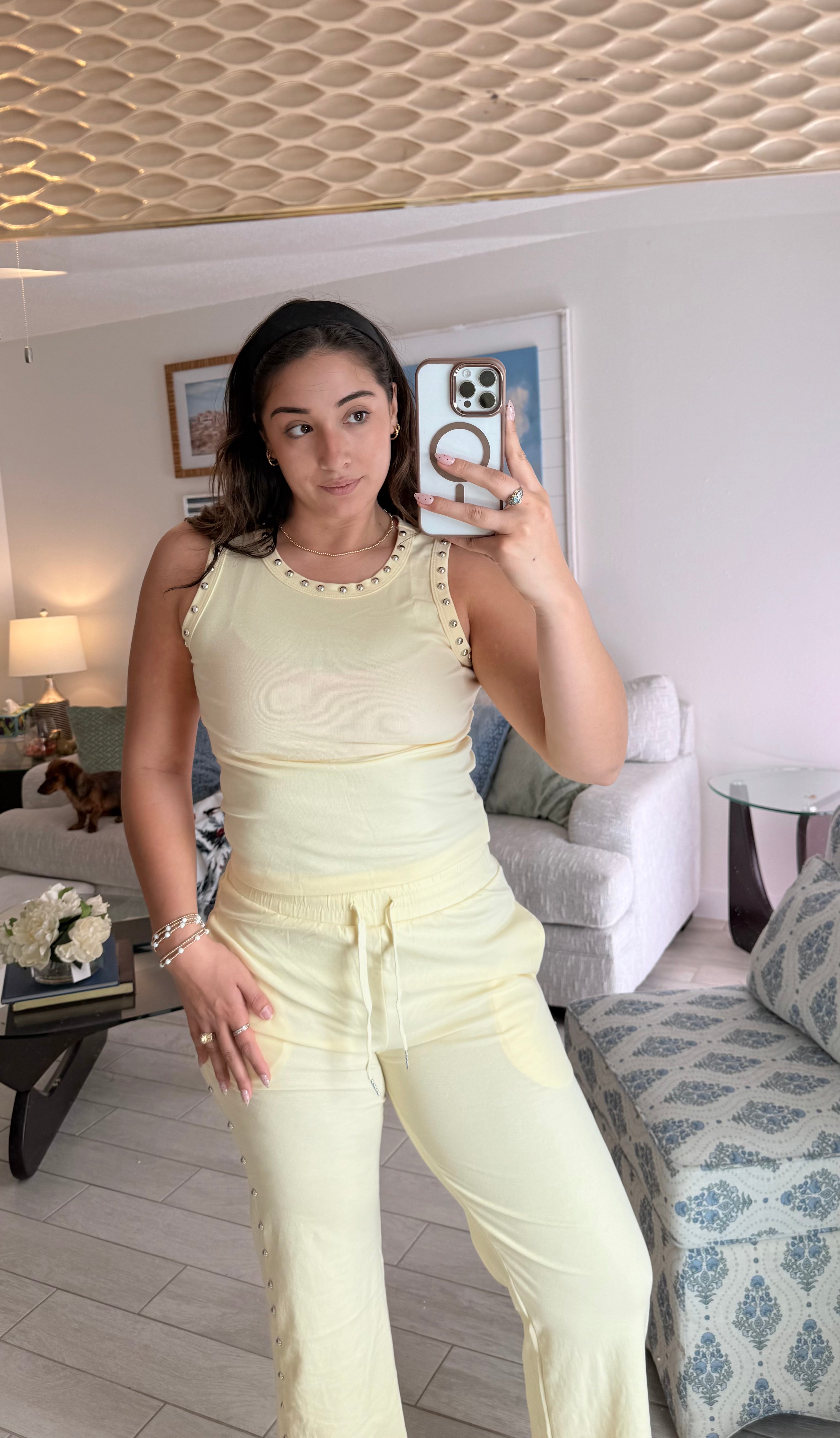 Lounge pant set w/ studs