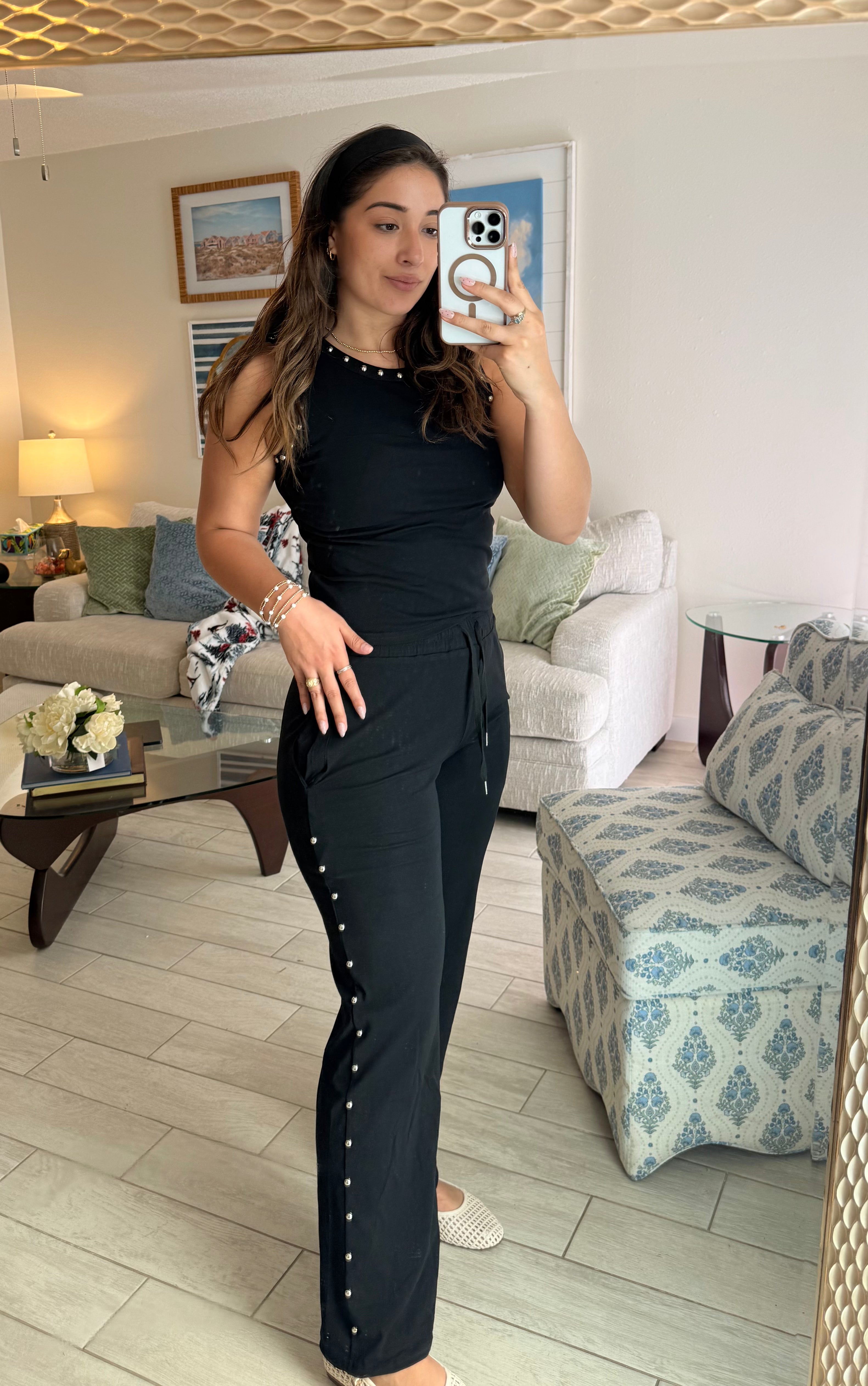 Lounge pant set w/ studs