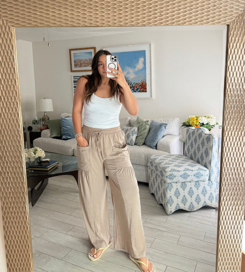 Boho straight leg pants