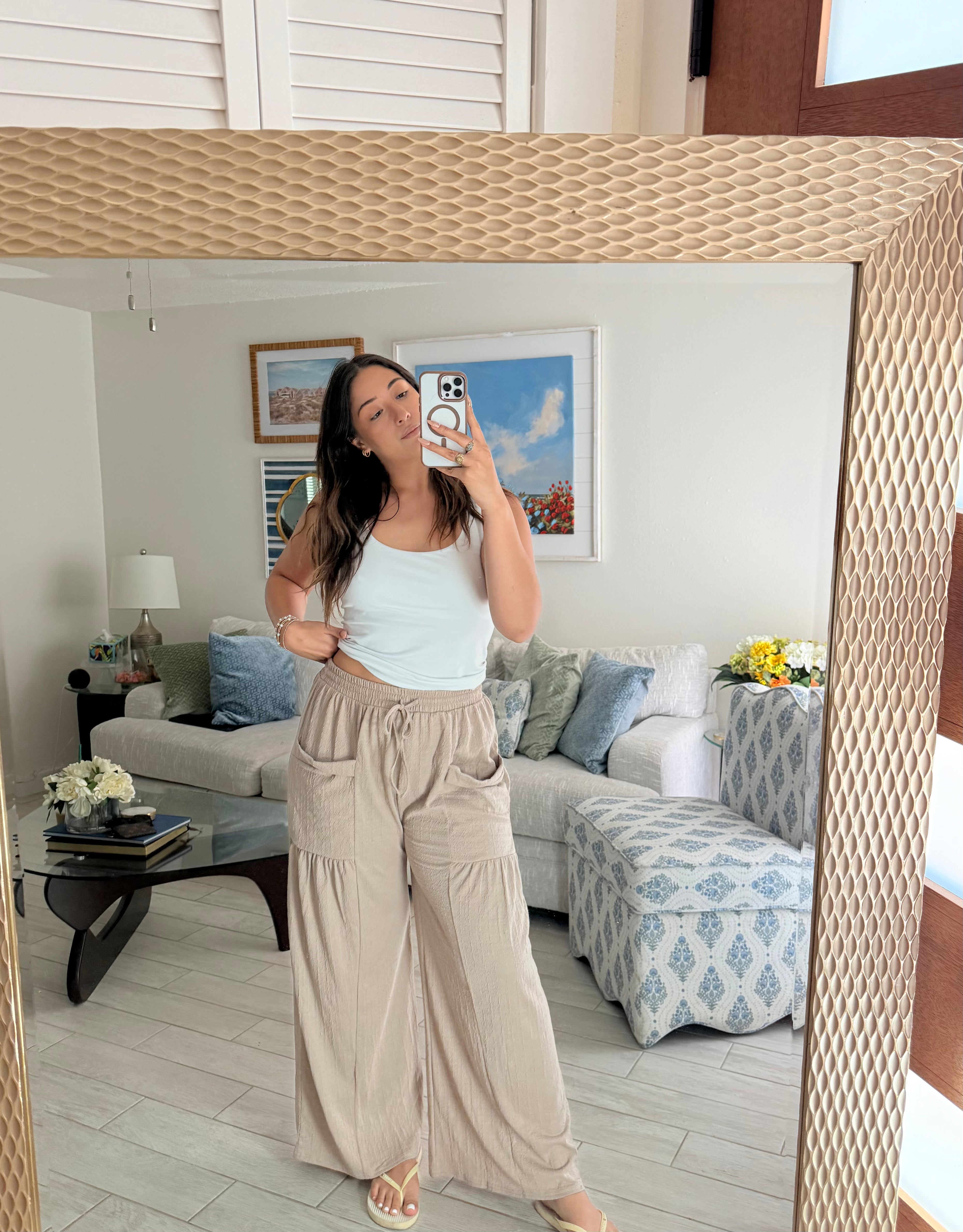 Boho straight leg pants