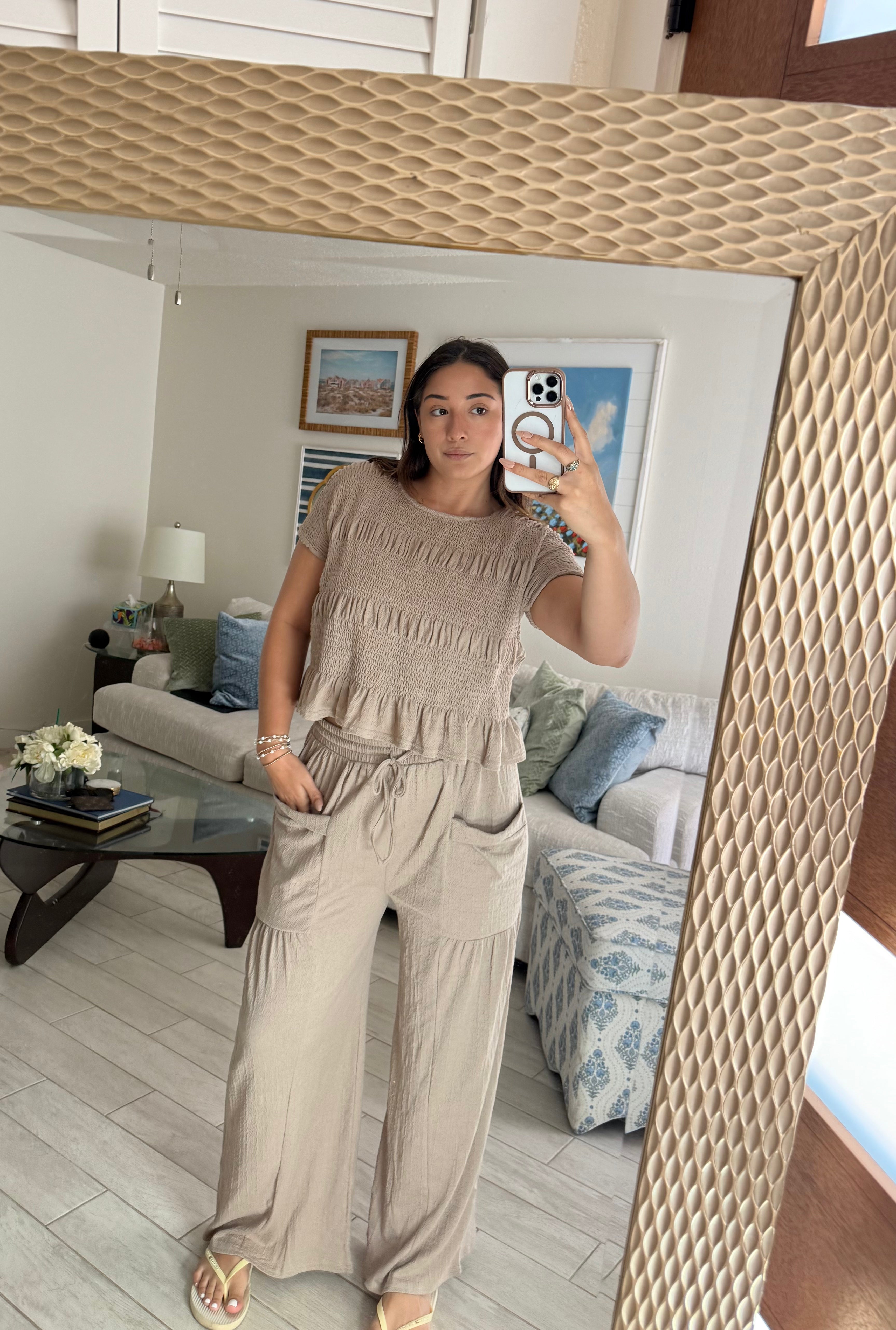 Boho straight leg pants