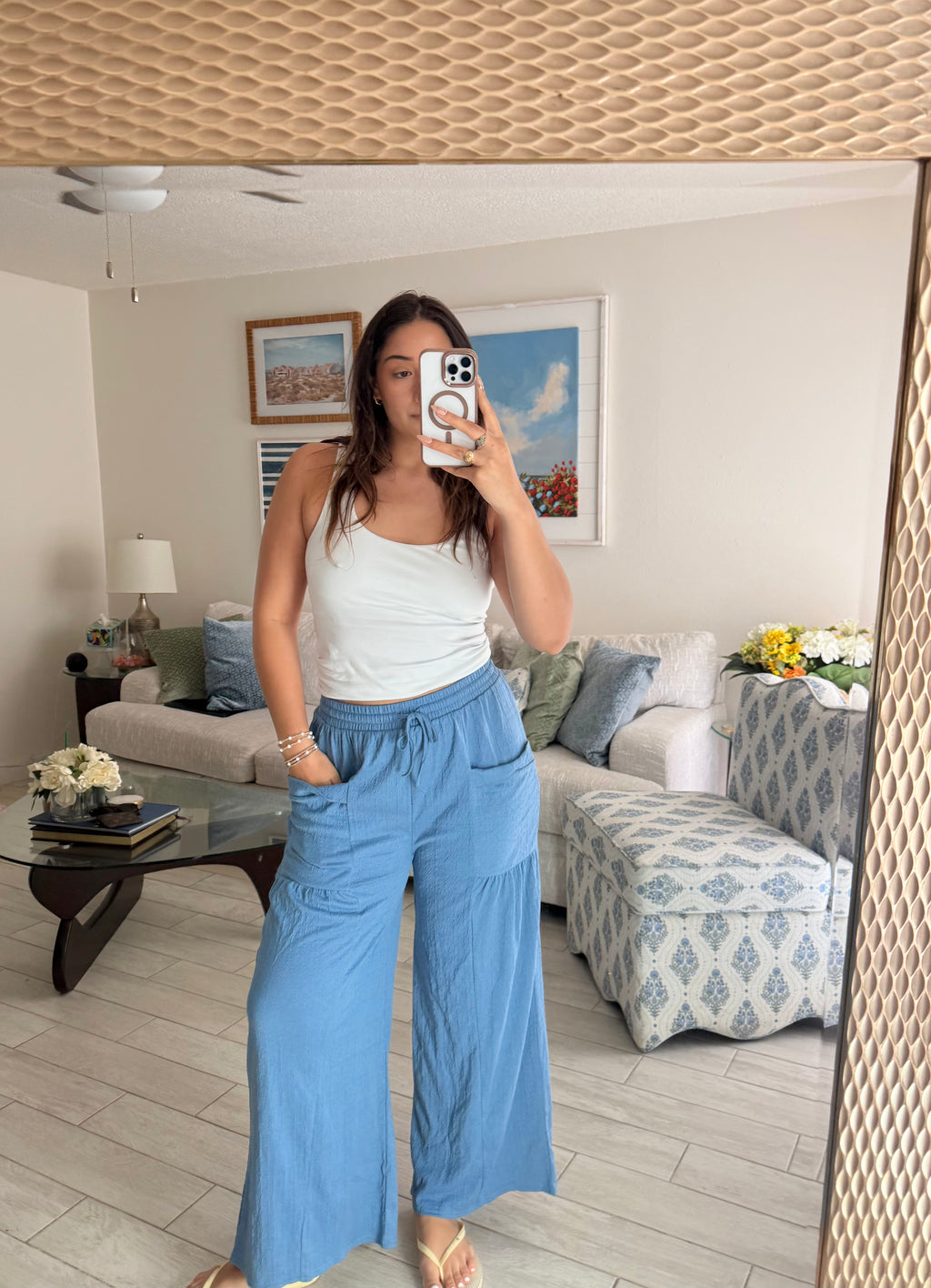 Boho straight leg pants