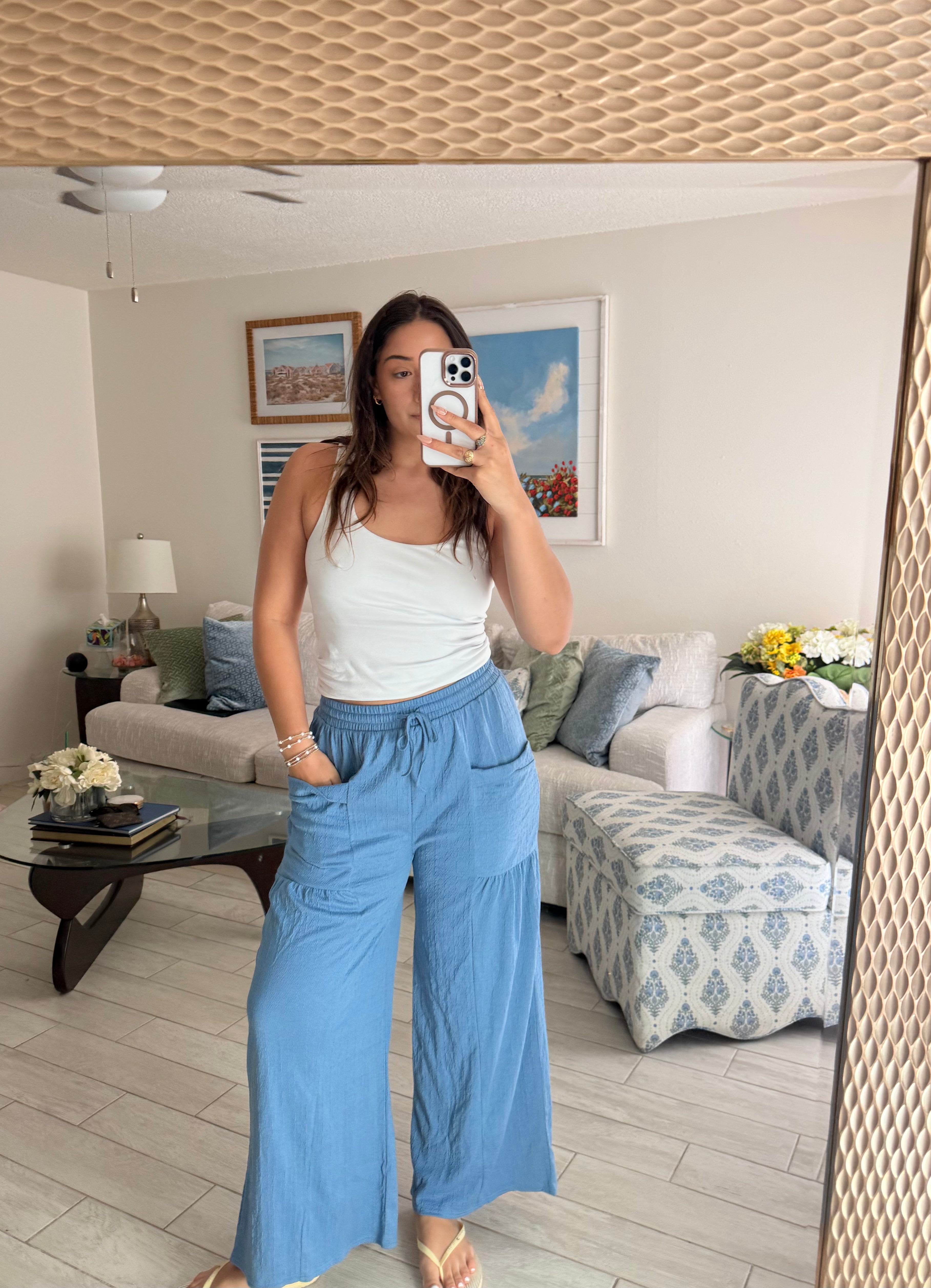 Boho straight leg pants