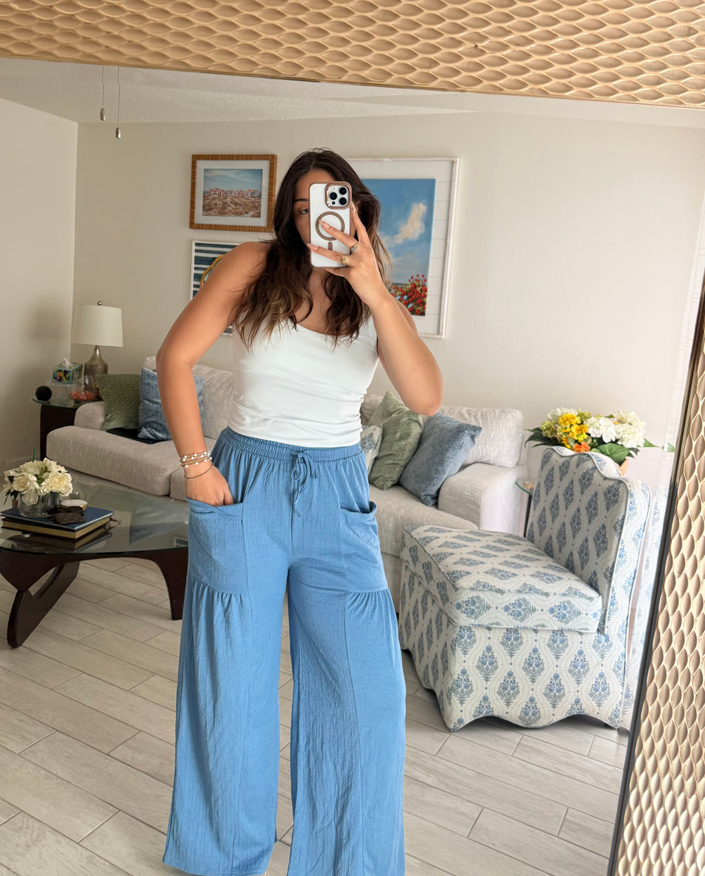 Boho straight leg pants