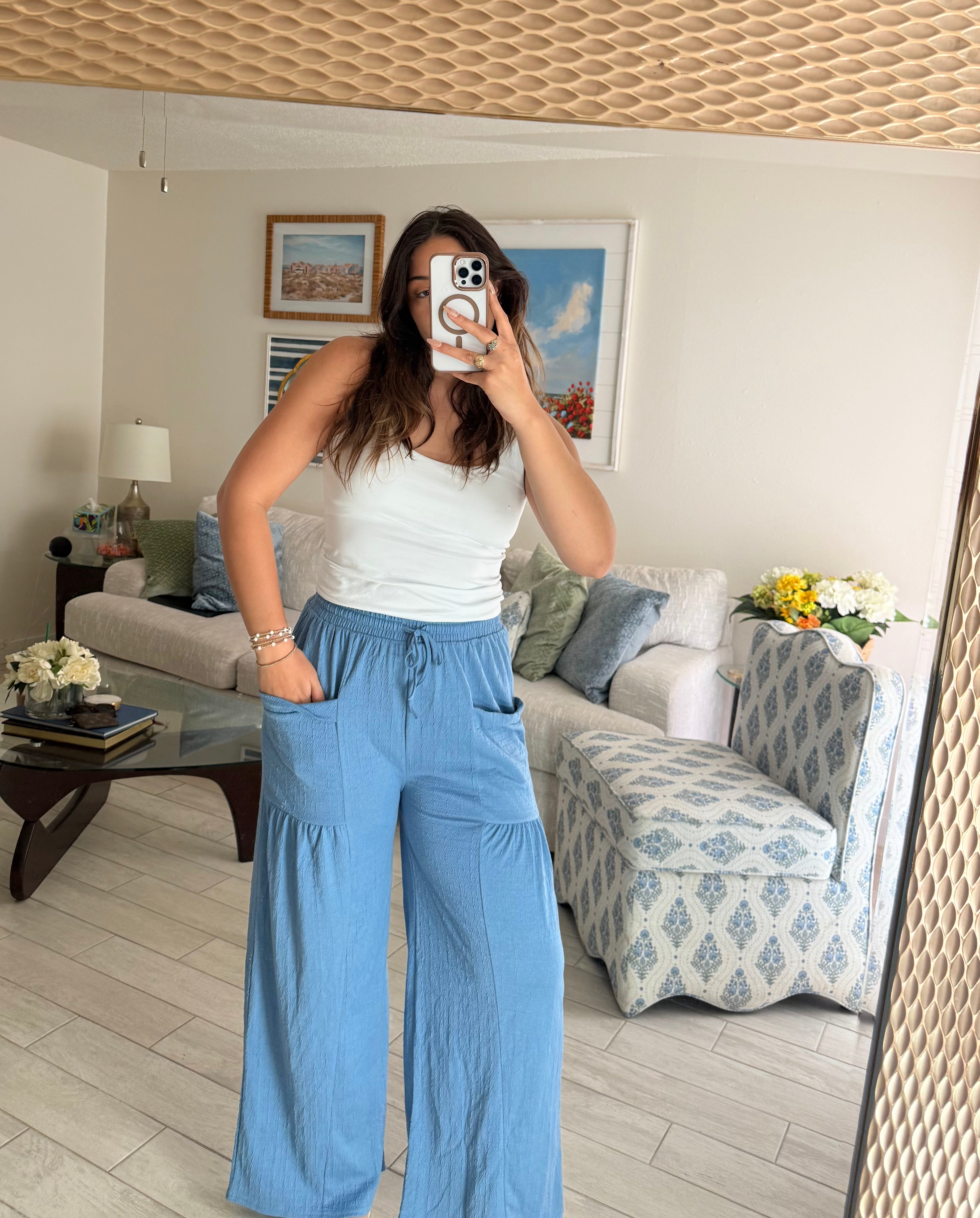 Boho straight leg pants