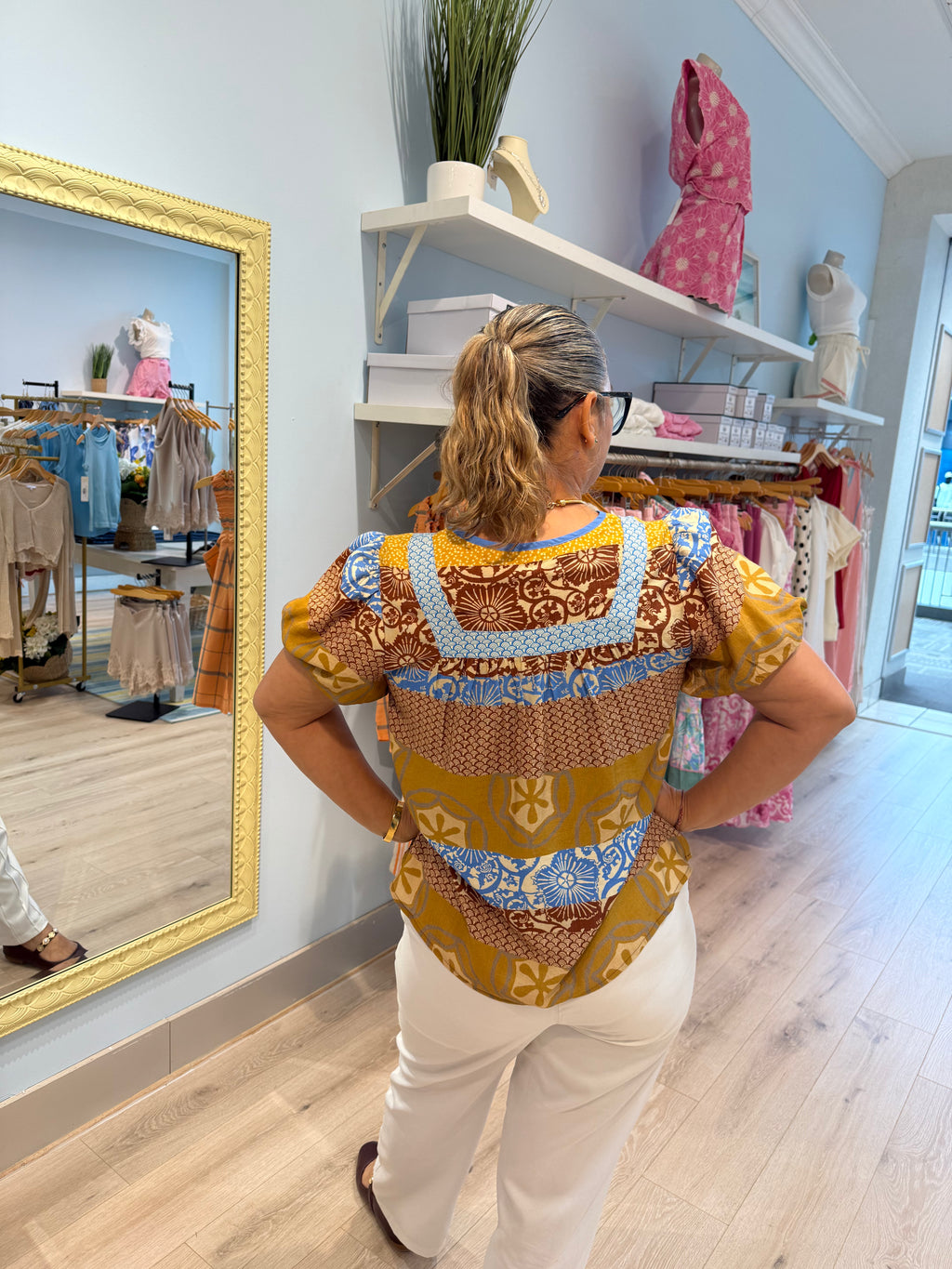 amber print blouse