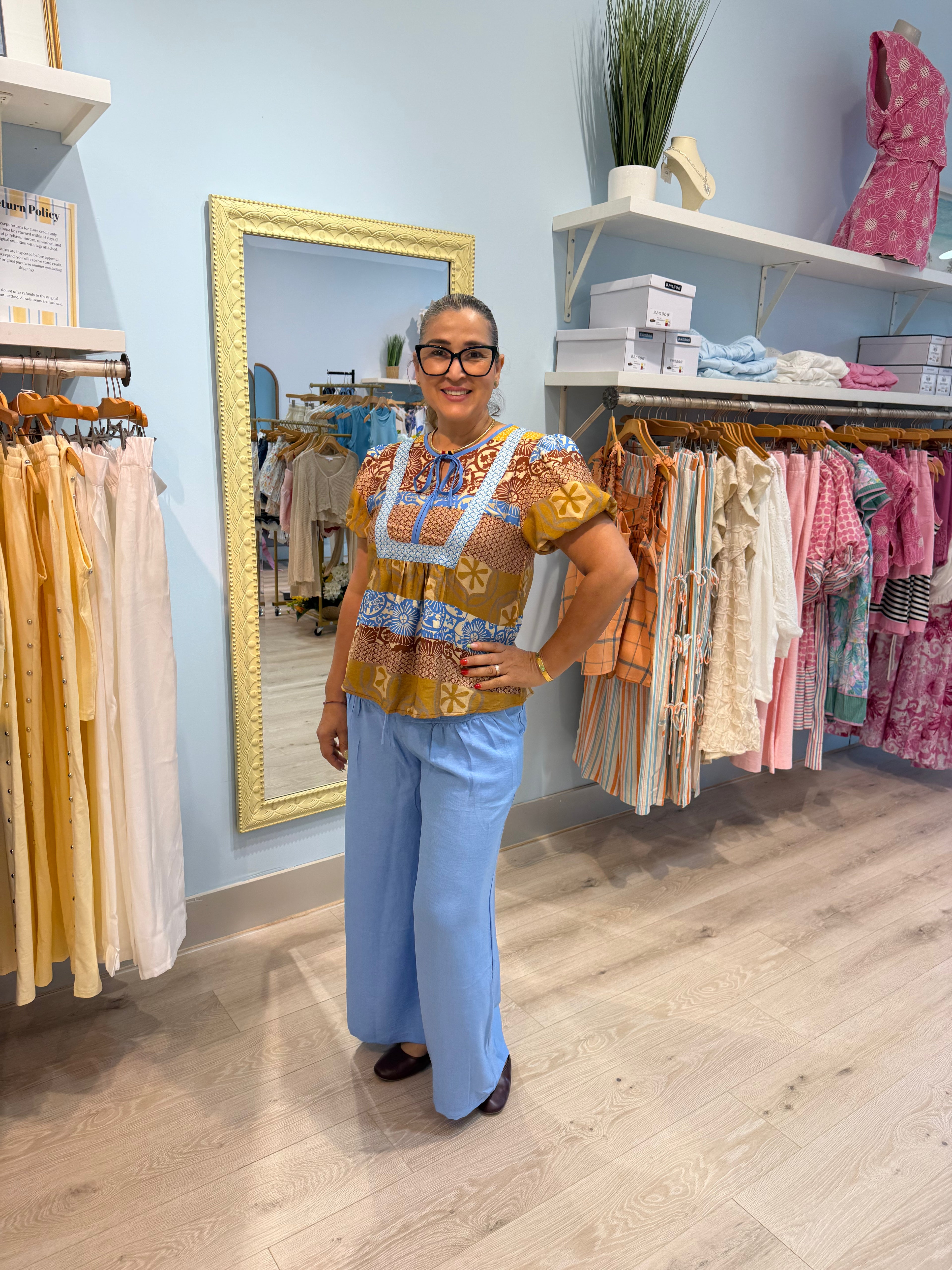 amber print blouse