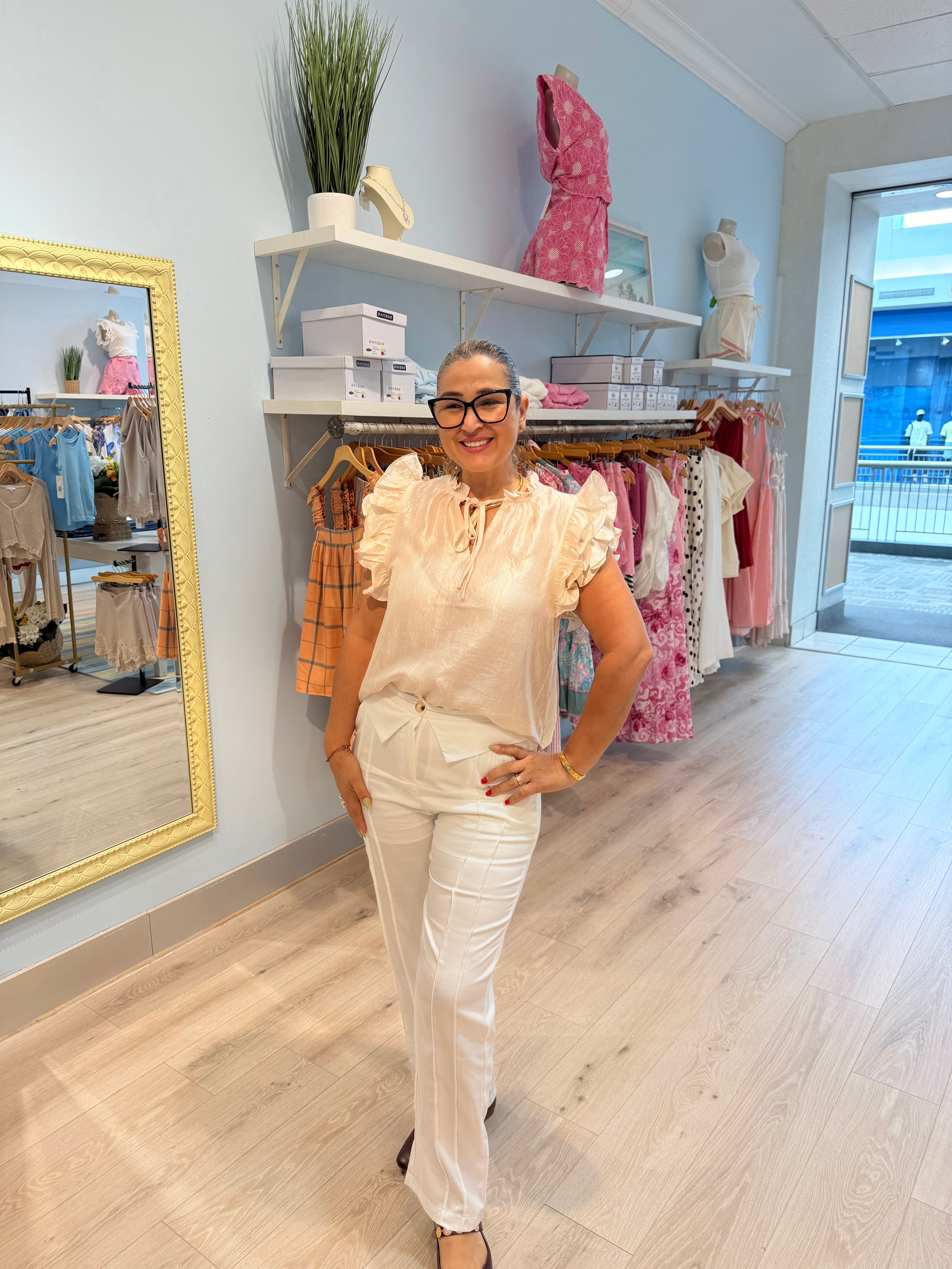 ruffled sleeve blouse