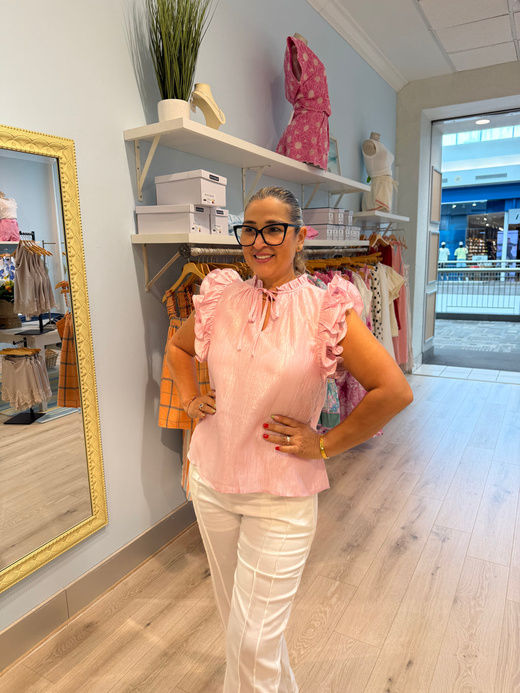 ruffled sleeve blouse