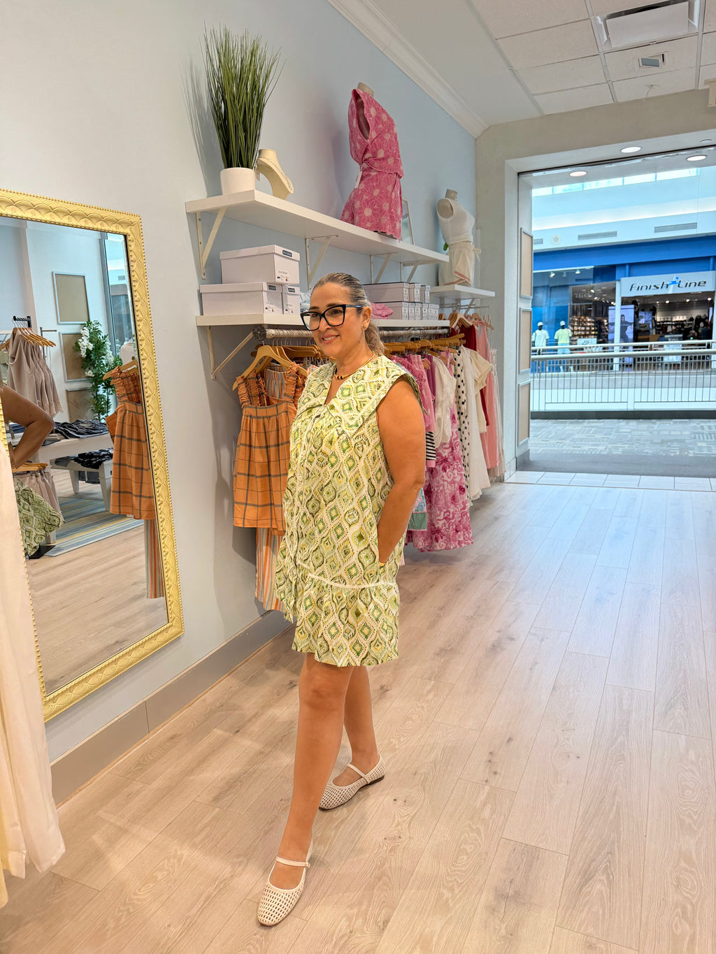 green print sailor dress