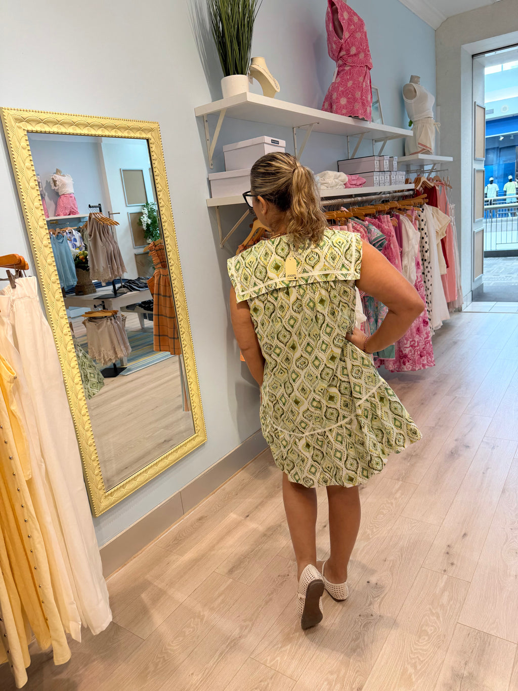 green print sailor dress