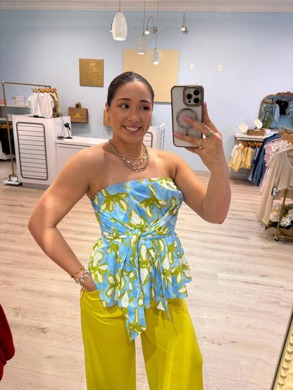 chic floral tube top