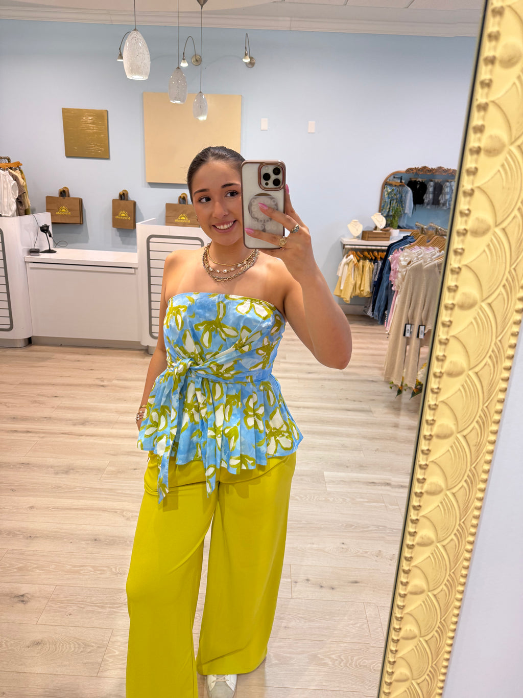chic floral tube top