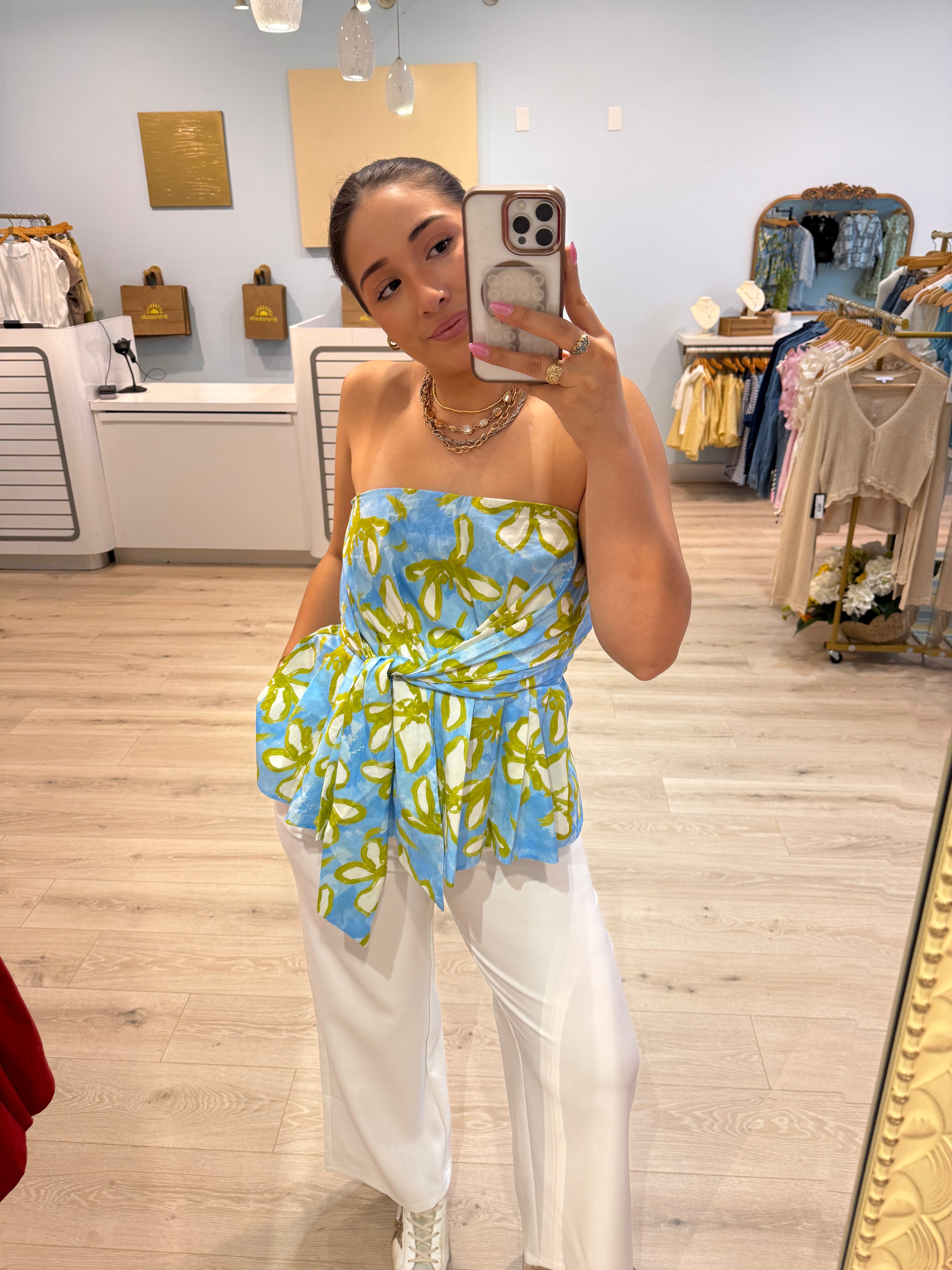 chic floral tube top