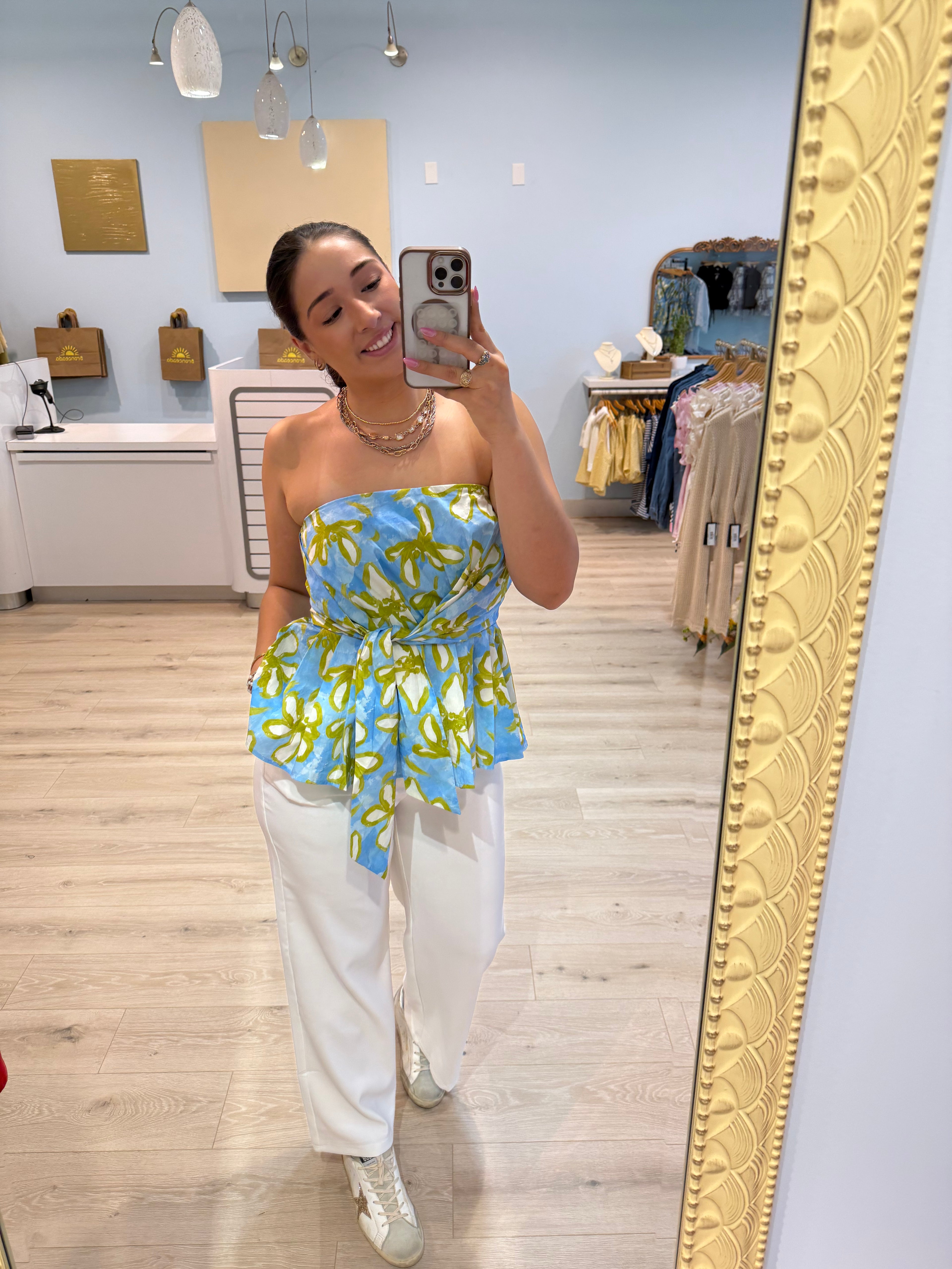 chic floral tube top
