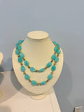 two stack beaded blue necklace