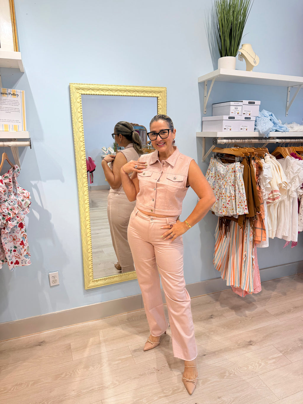 pale pink pants