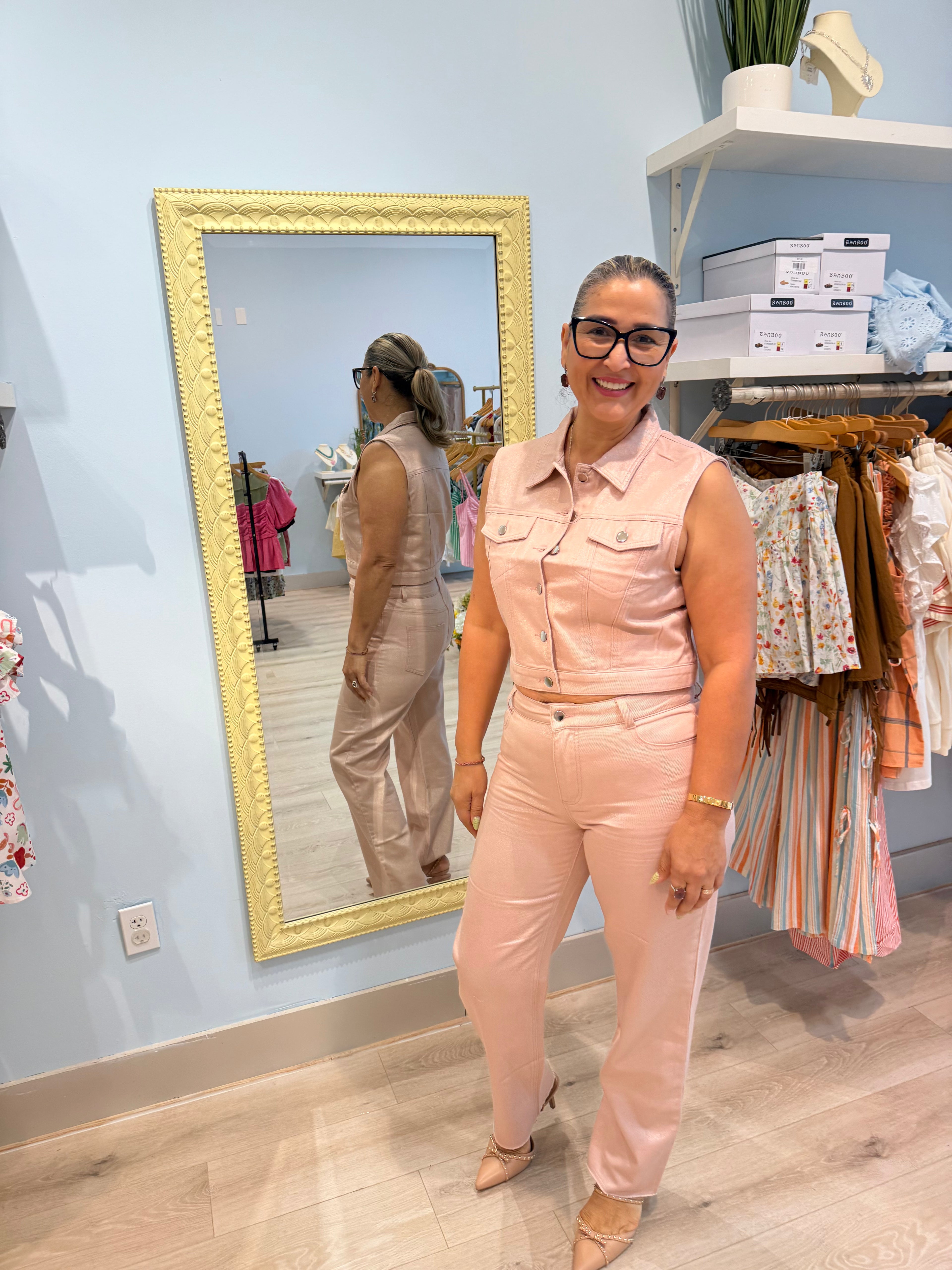 pale pink pants
