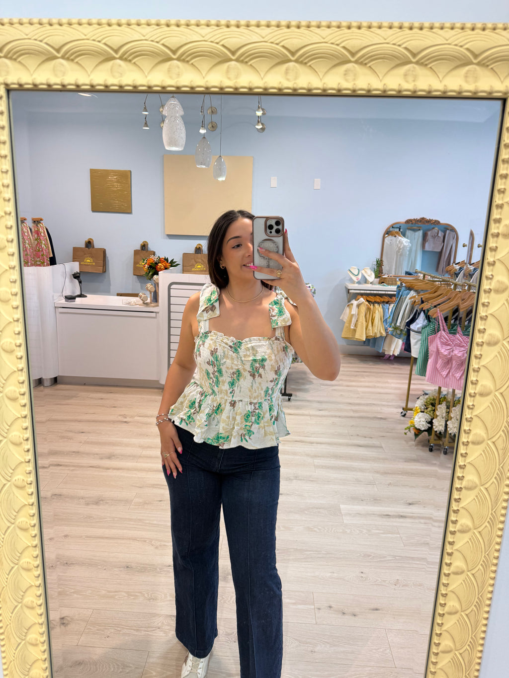 scrunch bow sleeve tank
