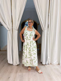 plus size green print dress