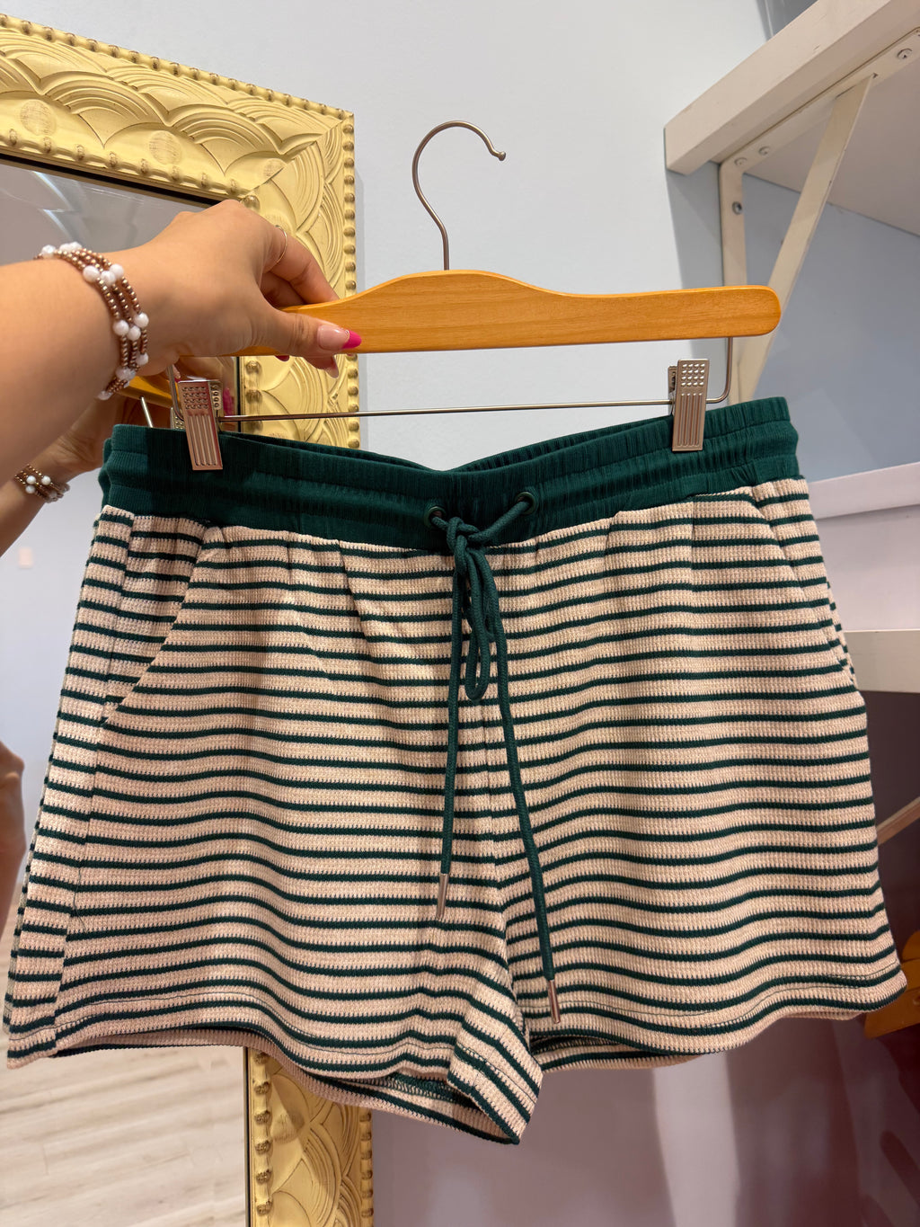two tone stripped shorts