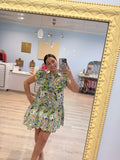Earth tones ruffled drress