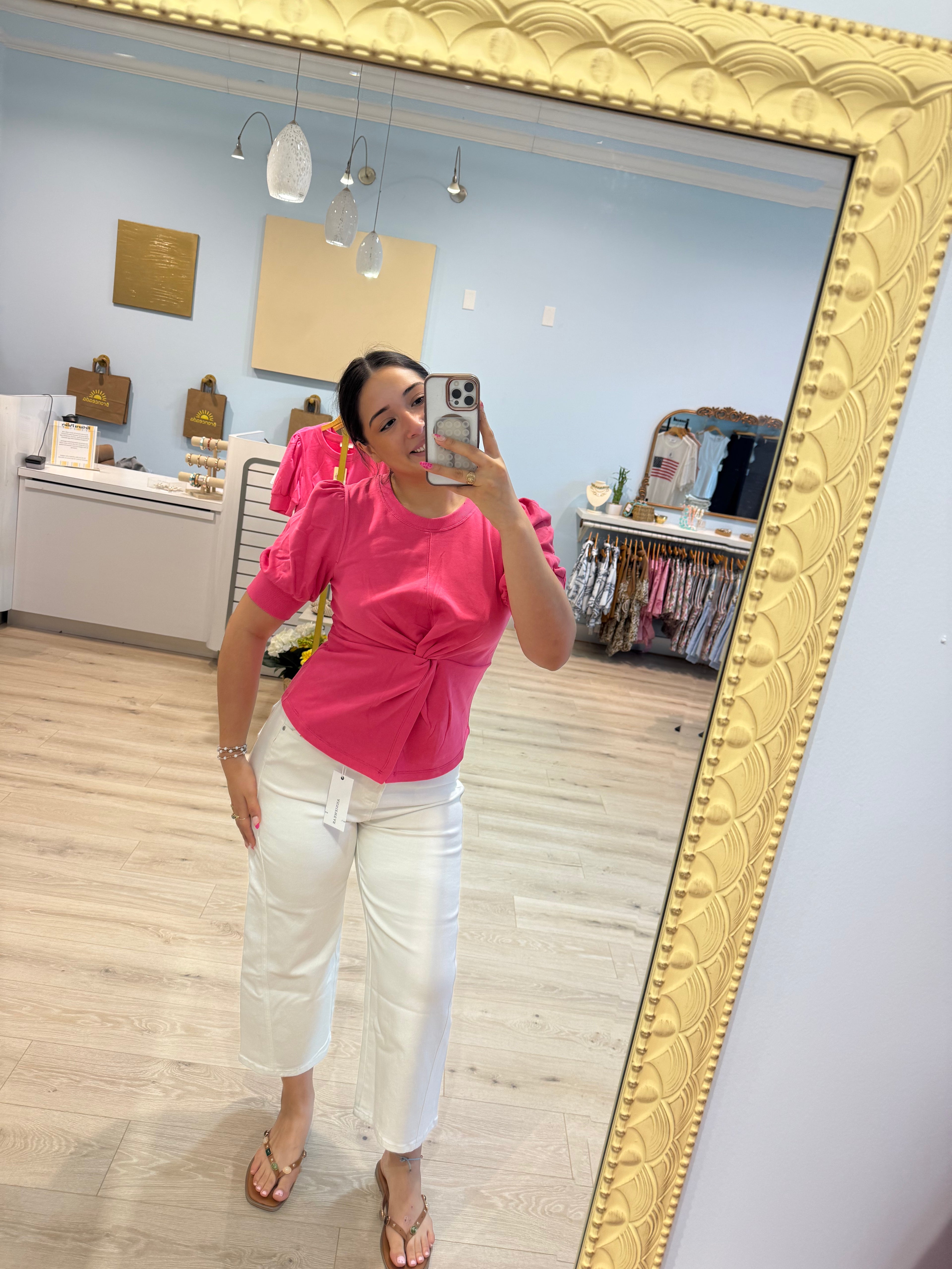 elevated top with tie detail