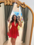 red polka dot dress