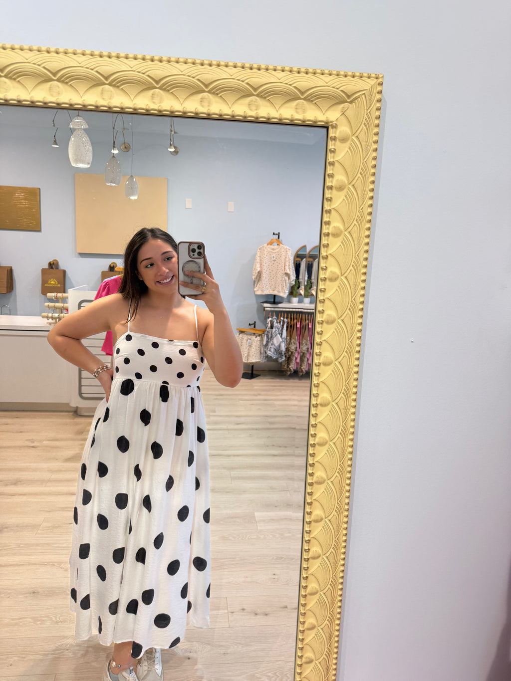polka dot maxi dress