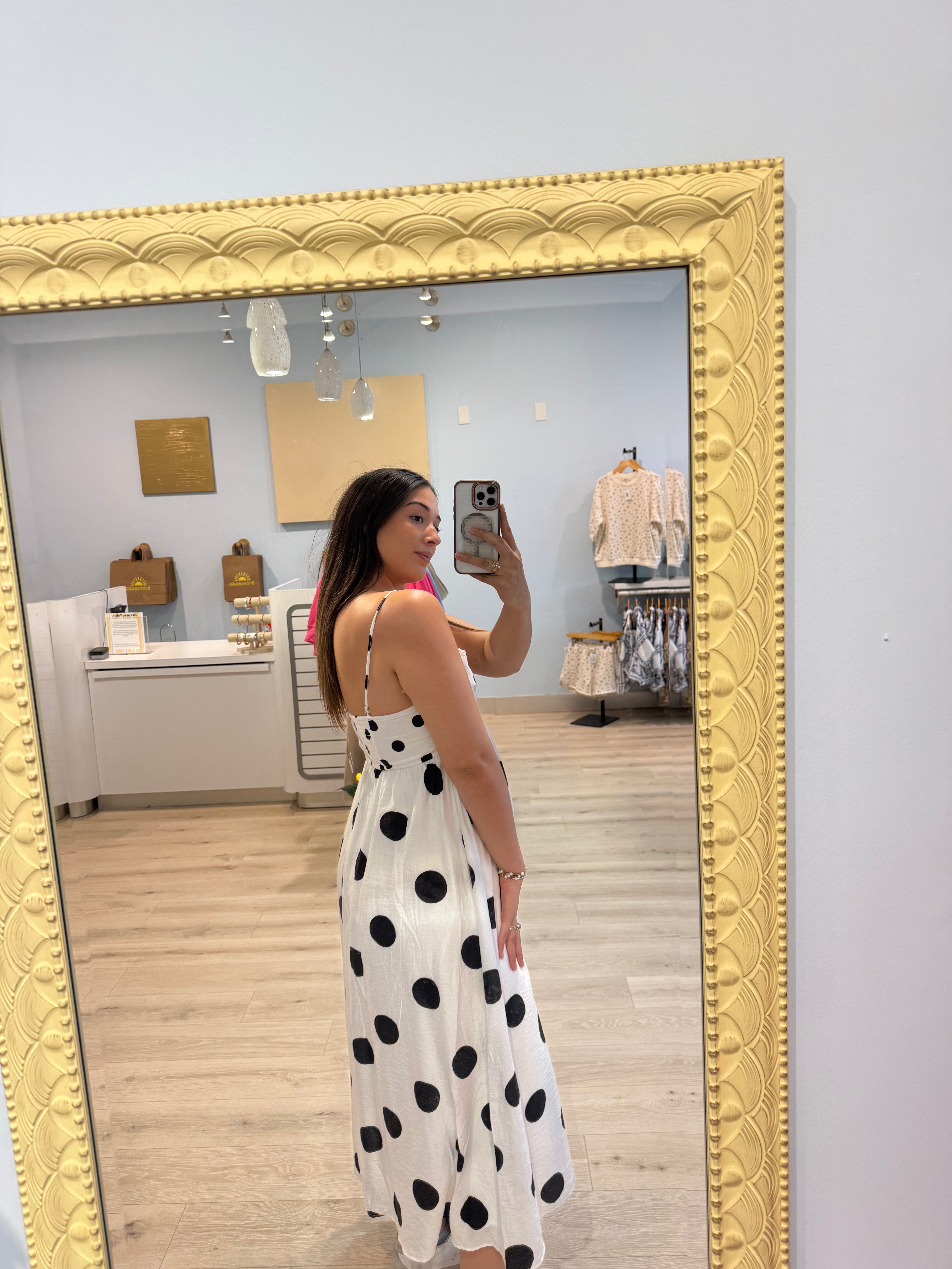 polka dot maxi dress