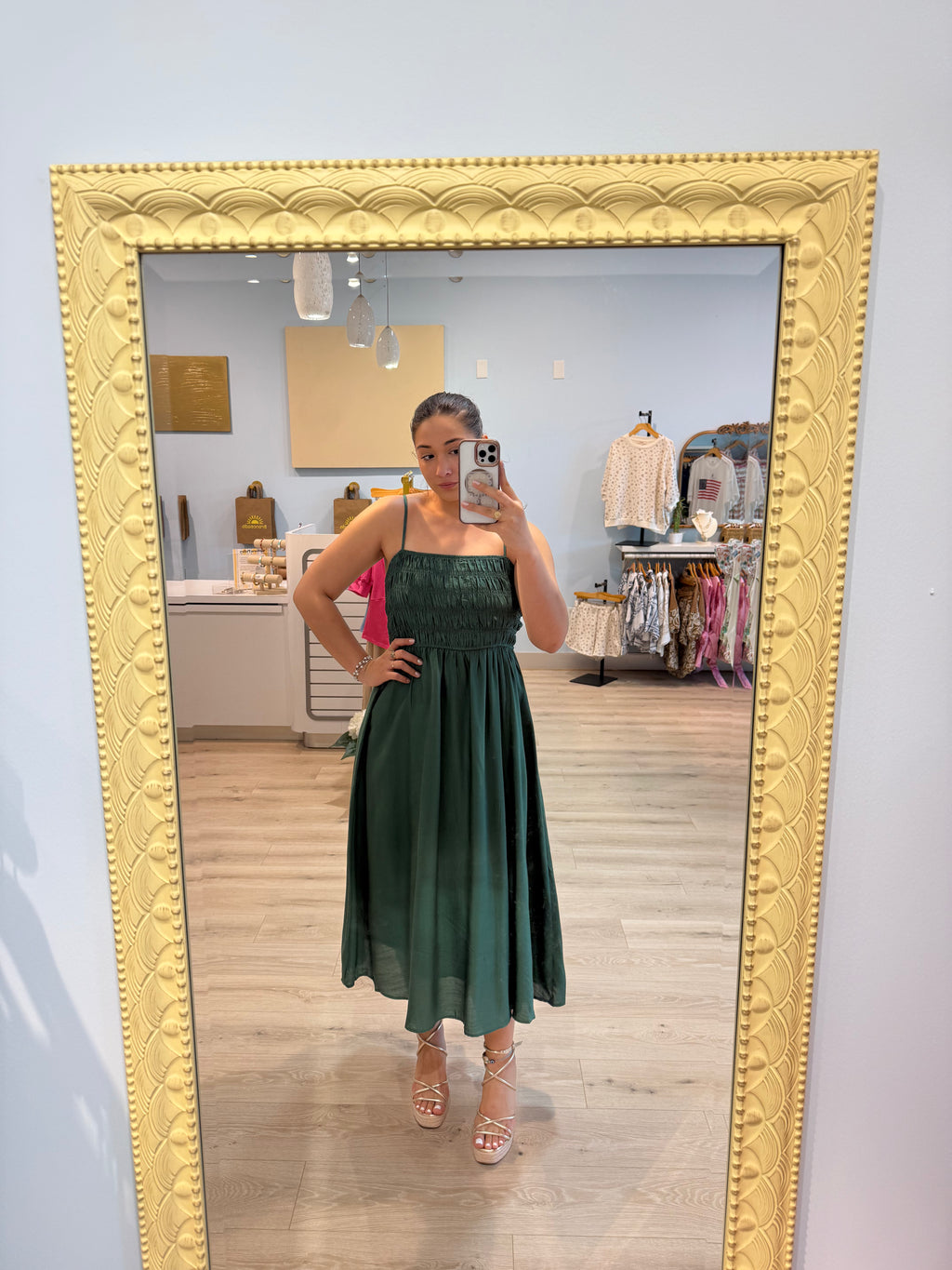 forest green maxi dress