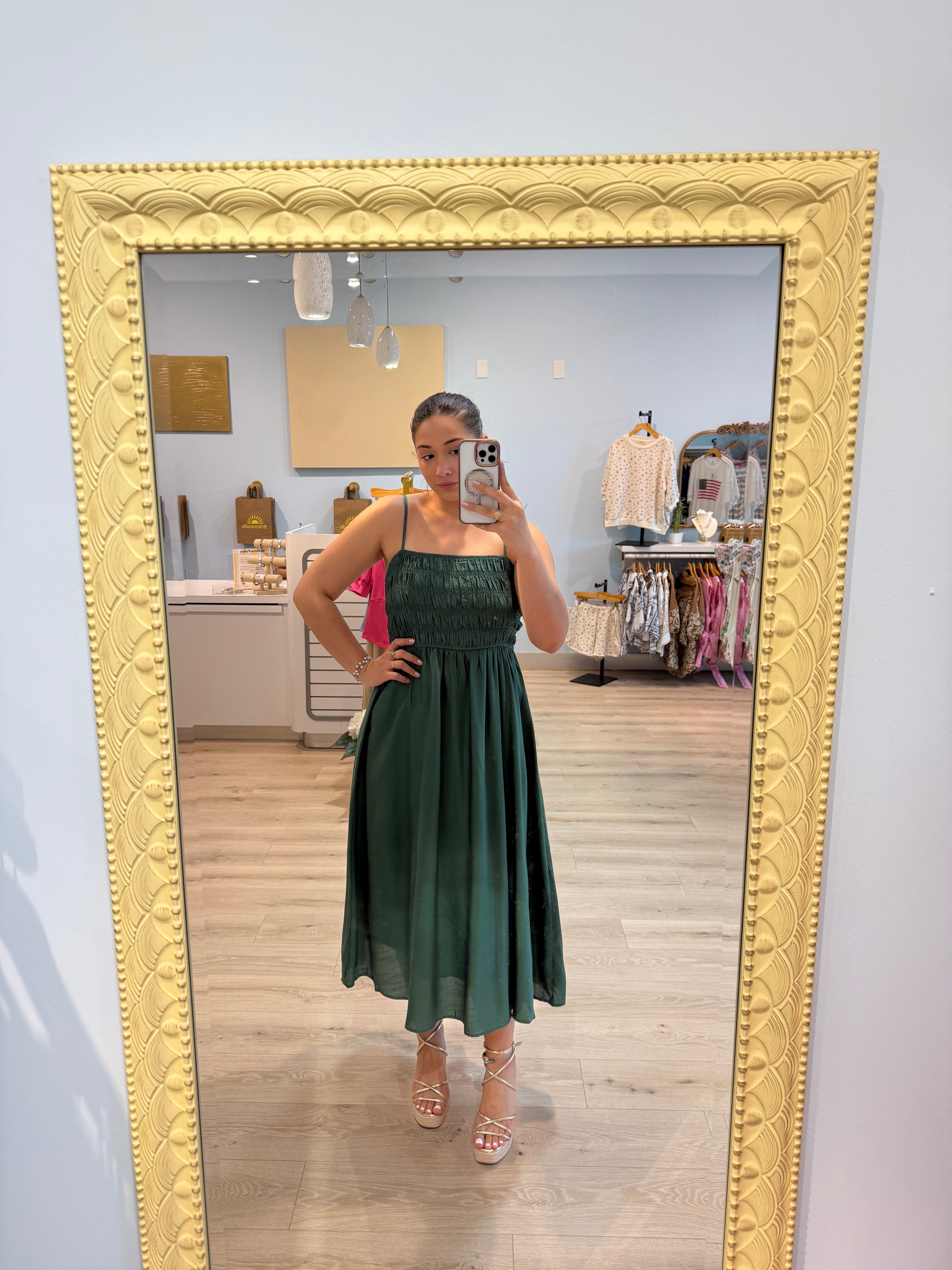 forest green maxi dress