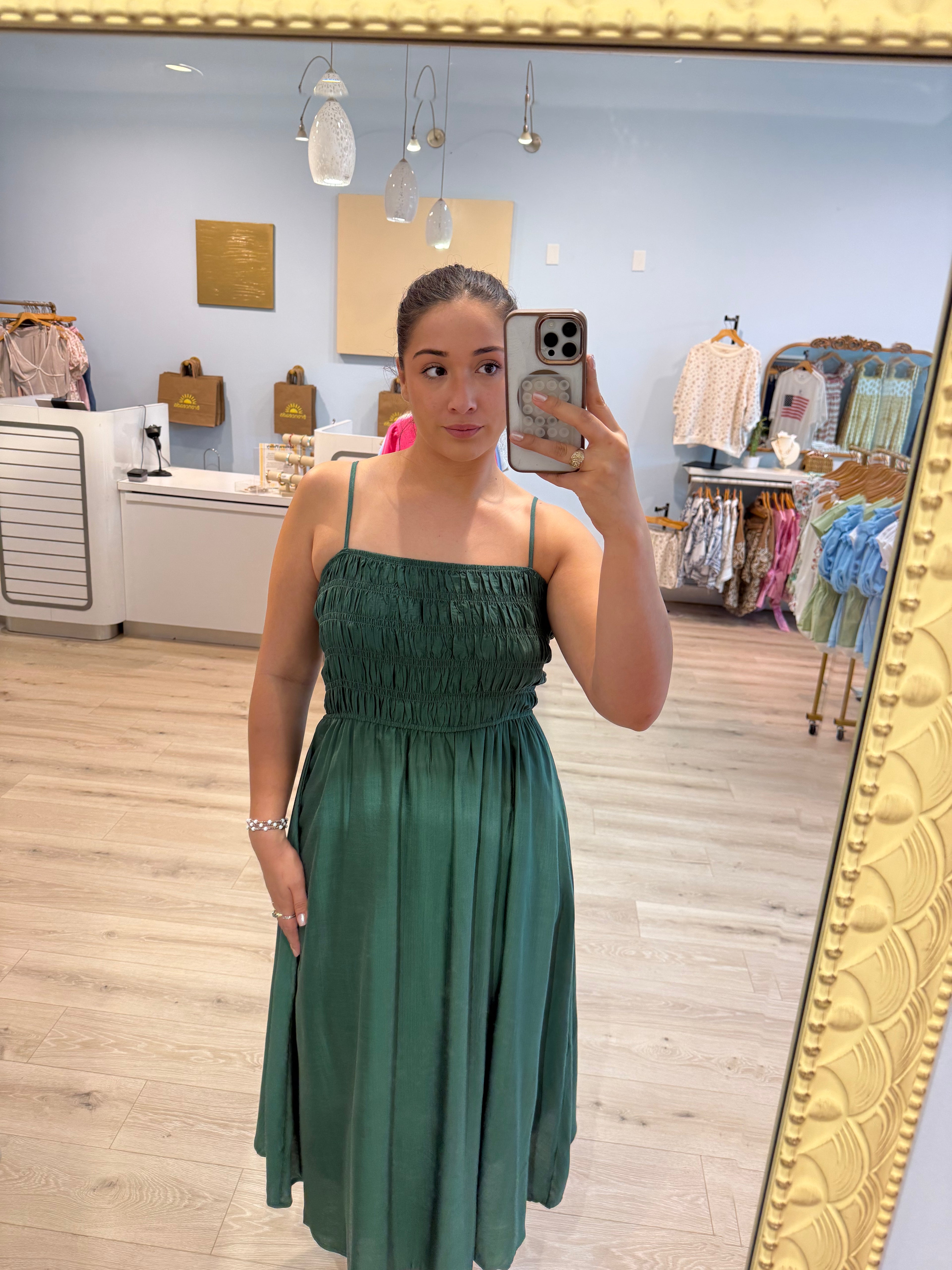 forest green maxi dress