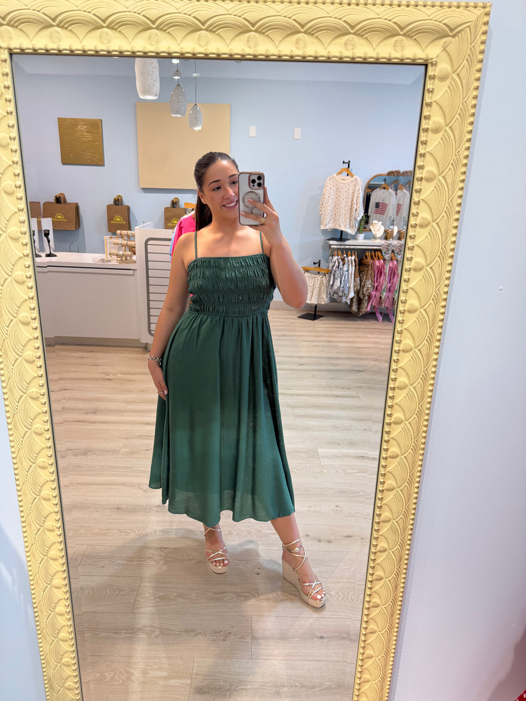 forest green maxi dress