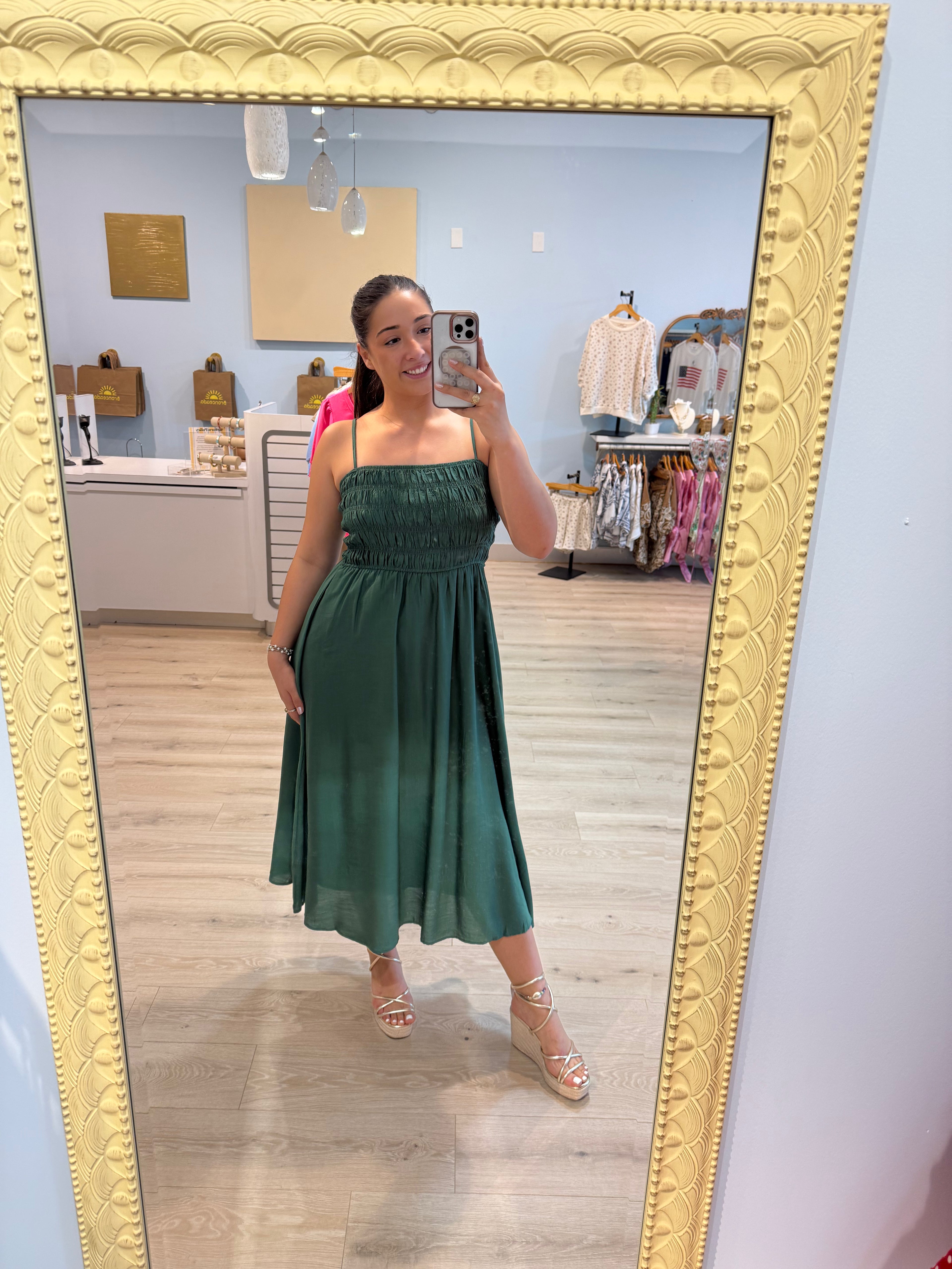 forest green maxi dress