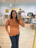 linen cotton knitted button up