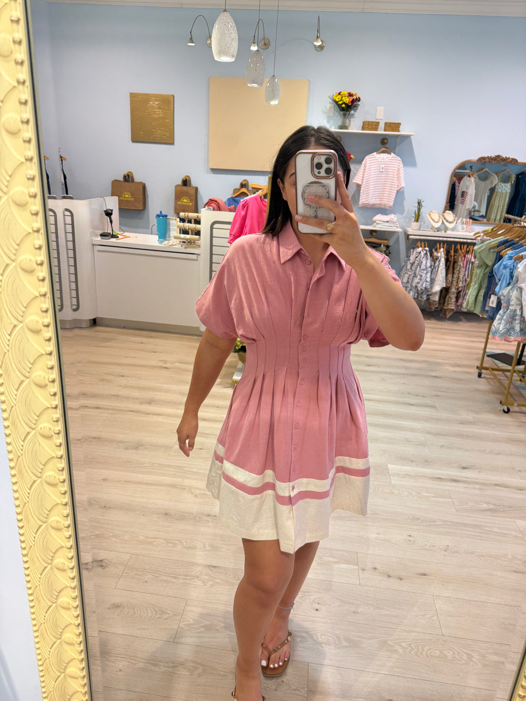 stitched waist mini dress