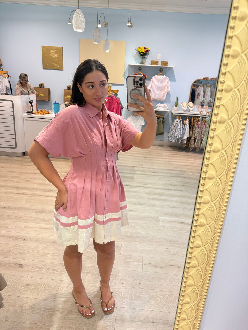 stitched waist mini dress