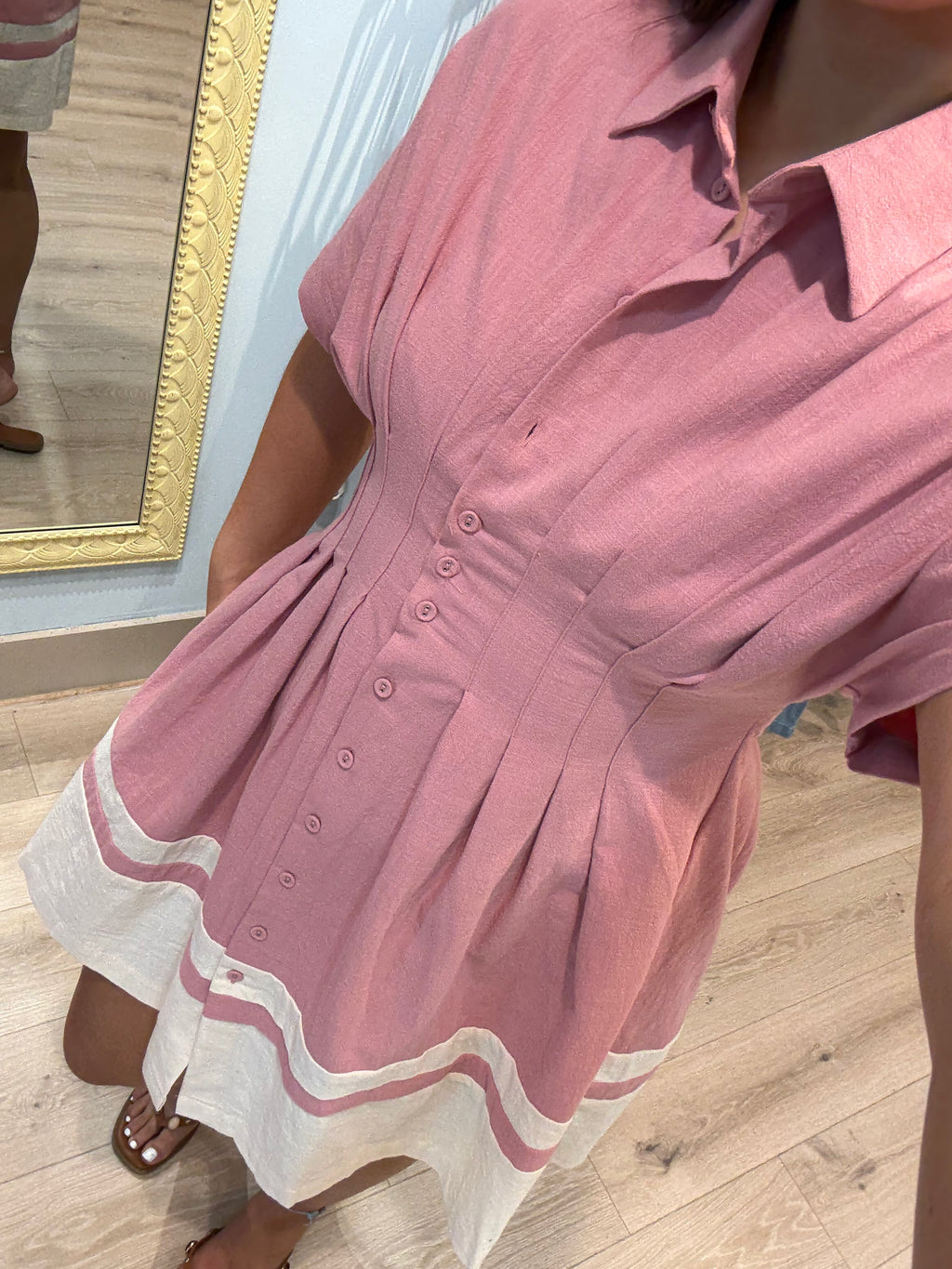 stitched waist mini dress