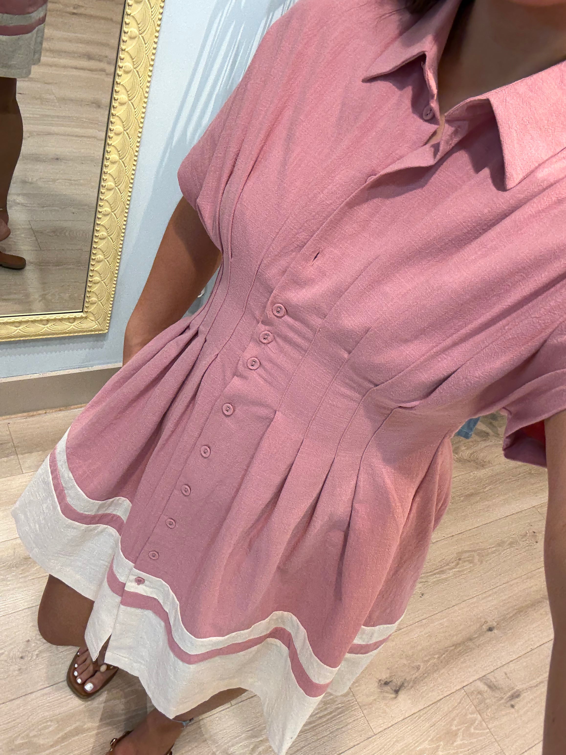 stitched waist mini dress