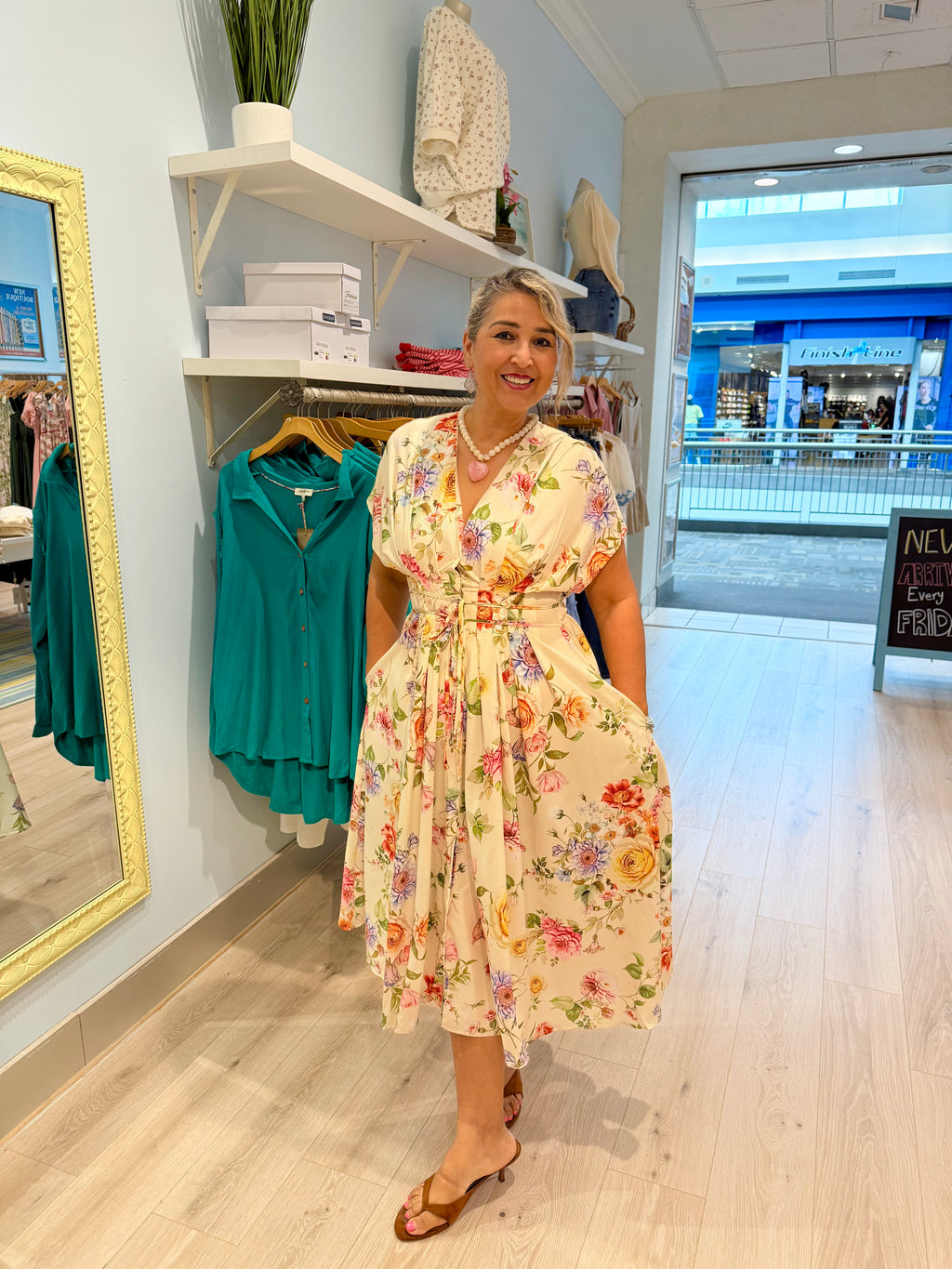 pale yellow floral maxi dress
