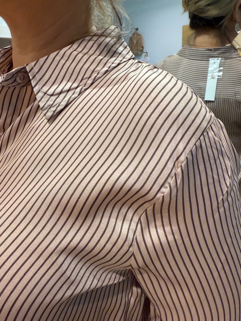 stripped button up long sleeve