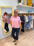 light pink button up