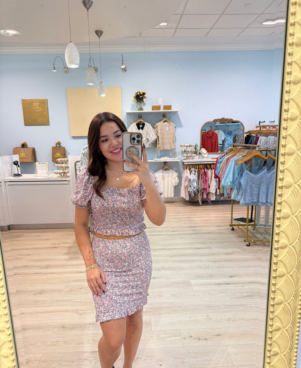 floral skirt set