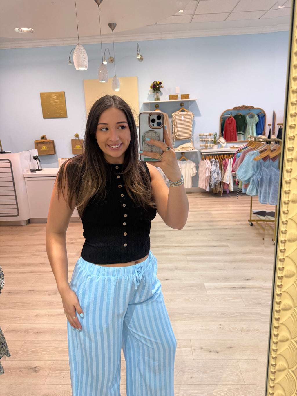 drawstring wide leg pants