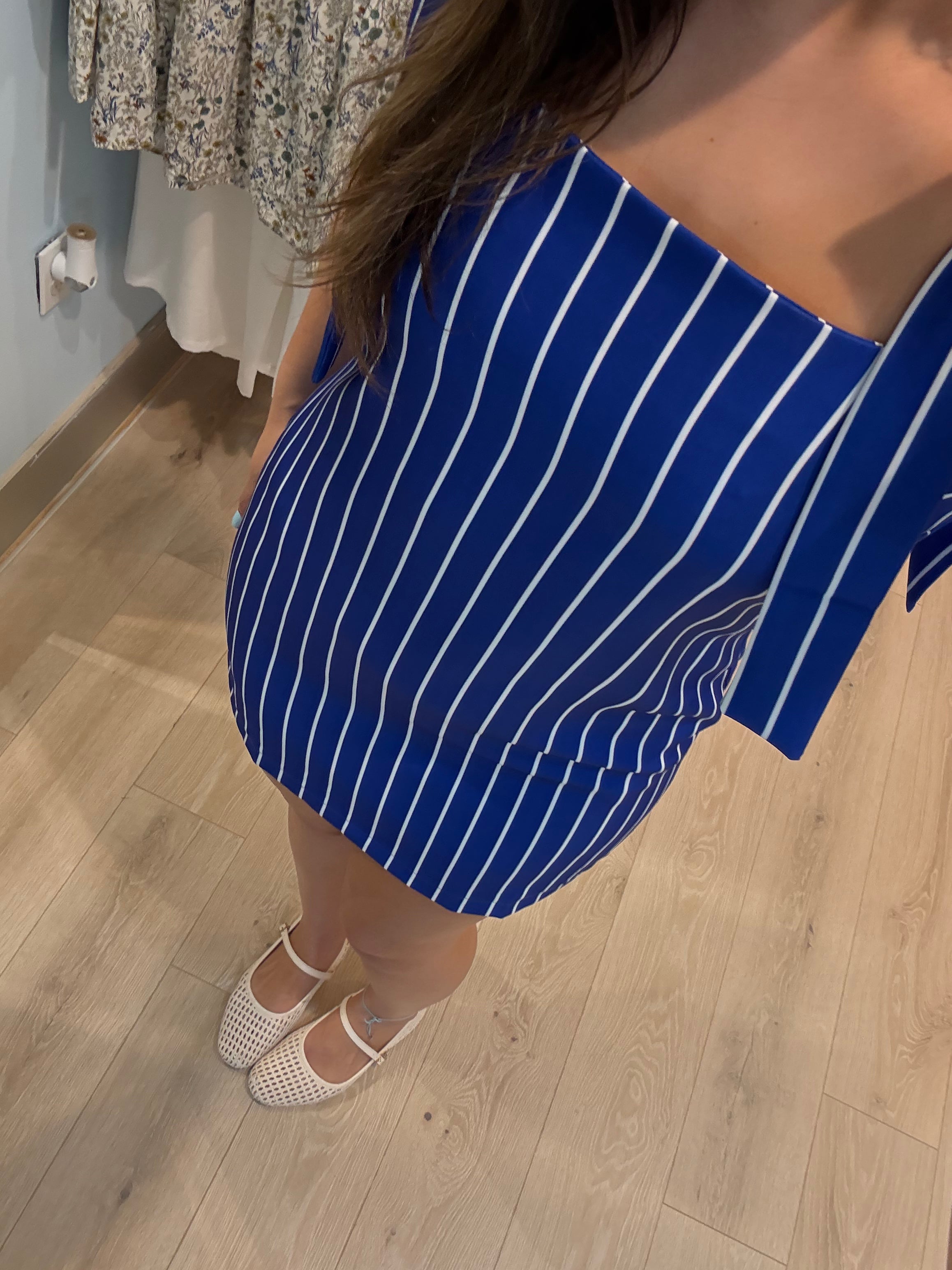 Tie-Strap Square-Neck Mini Dress