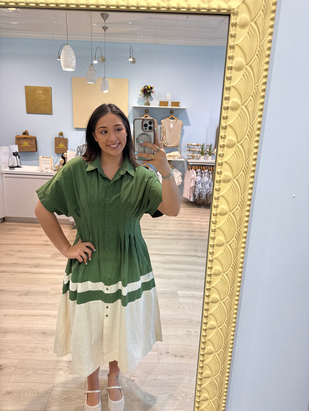 green maxi dress