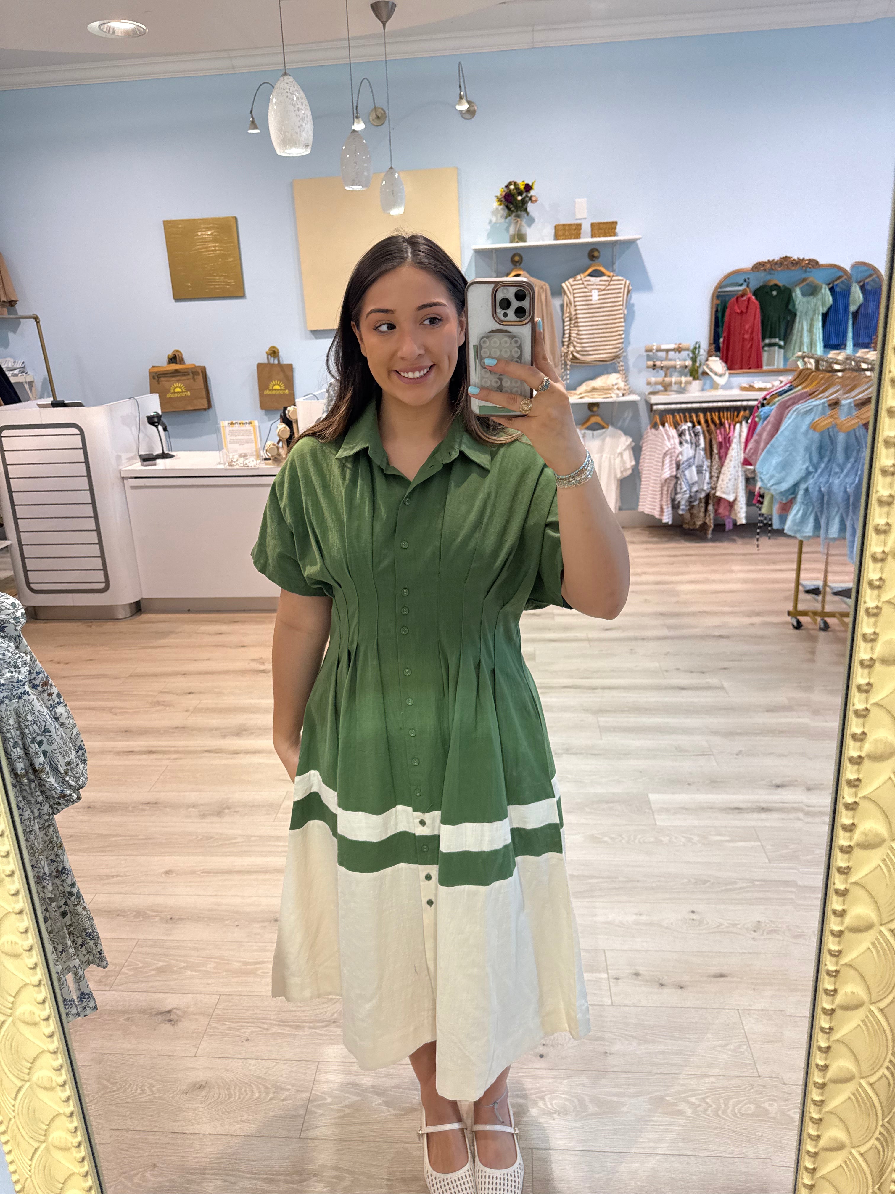 green maxi dress