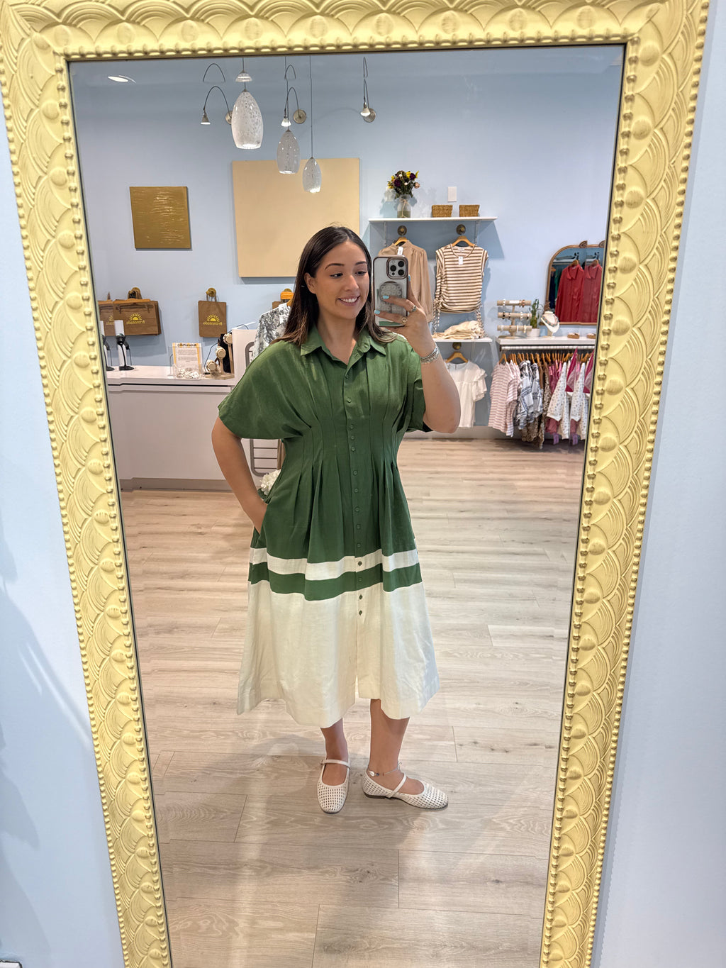 green maxi dress